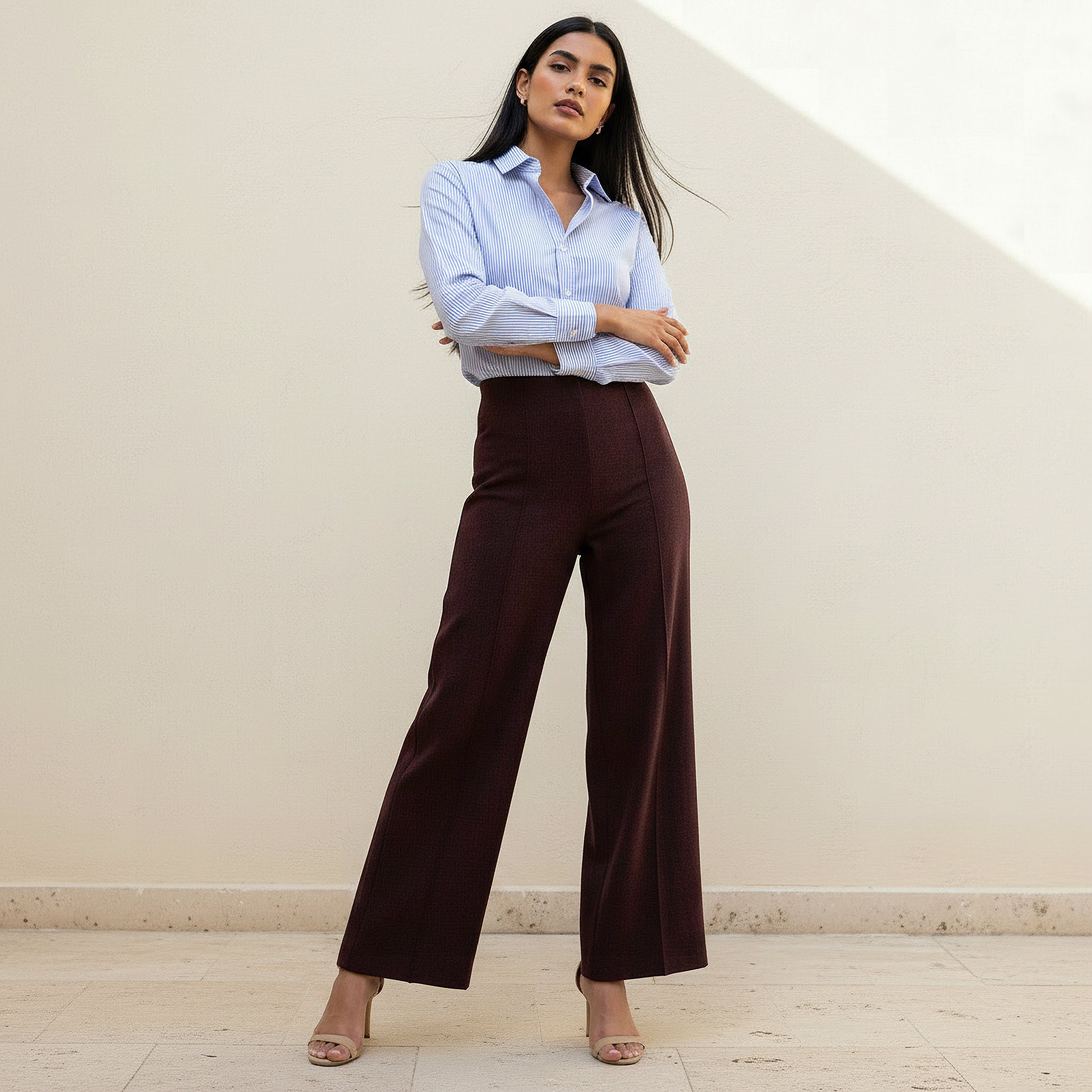 High Waist Full Length Wide Leg Pants-women-clothing-bottoms-trousers-image-3