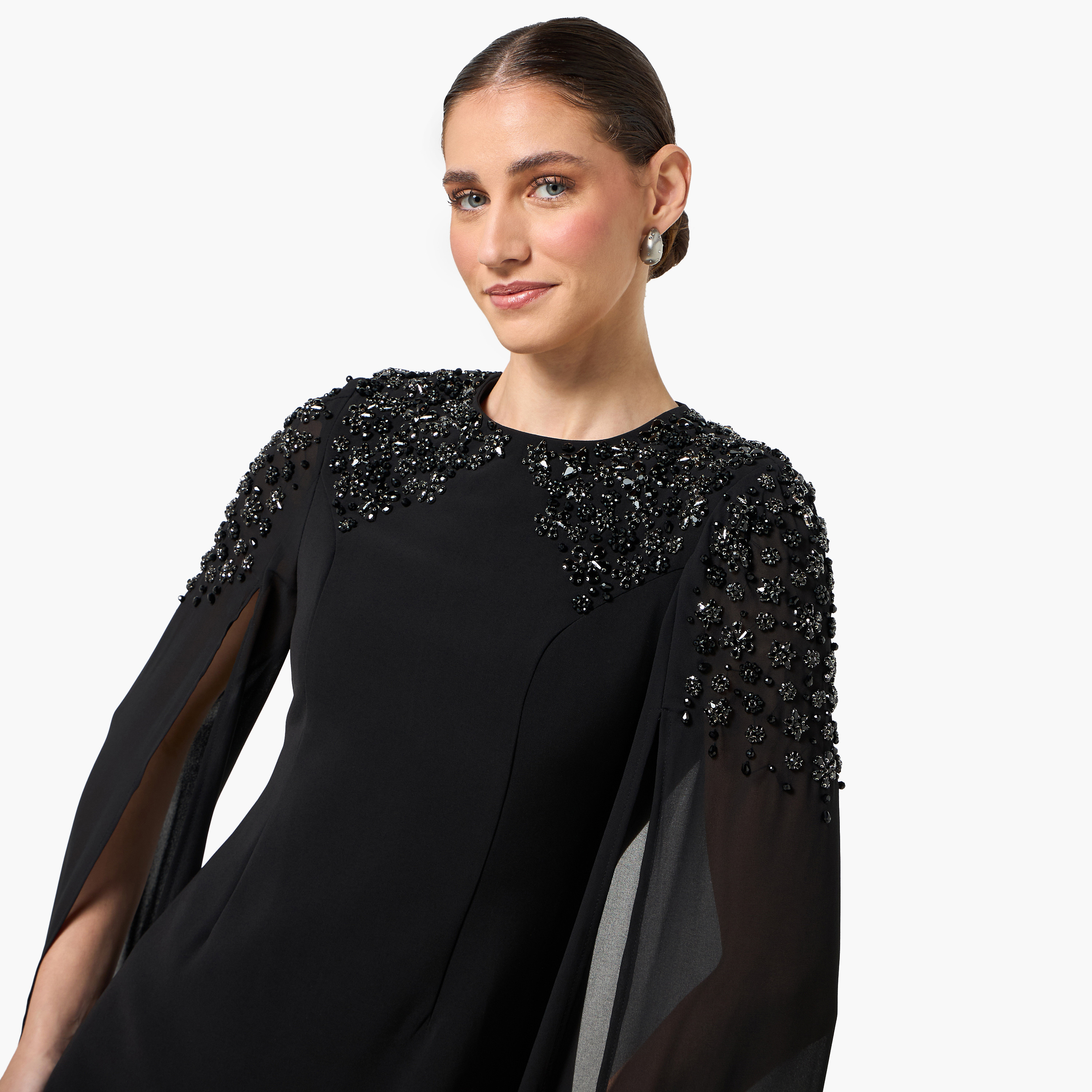 فستان سهرة ميدي بتزيينات وكاب-women-clothing-dresses-image-8