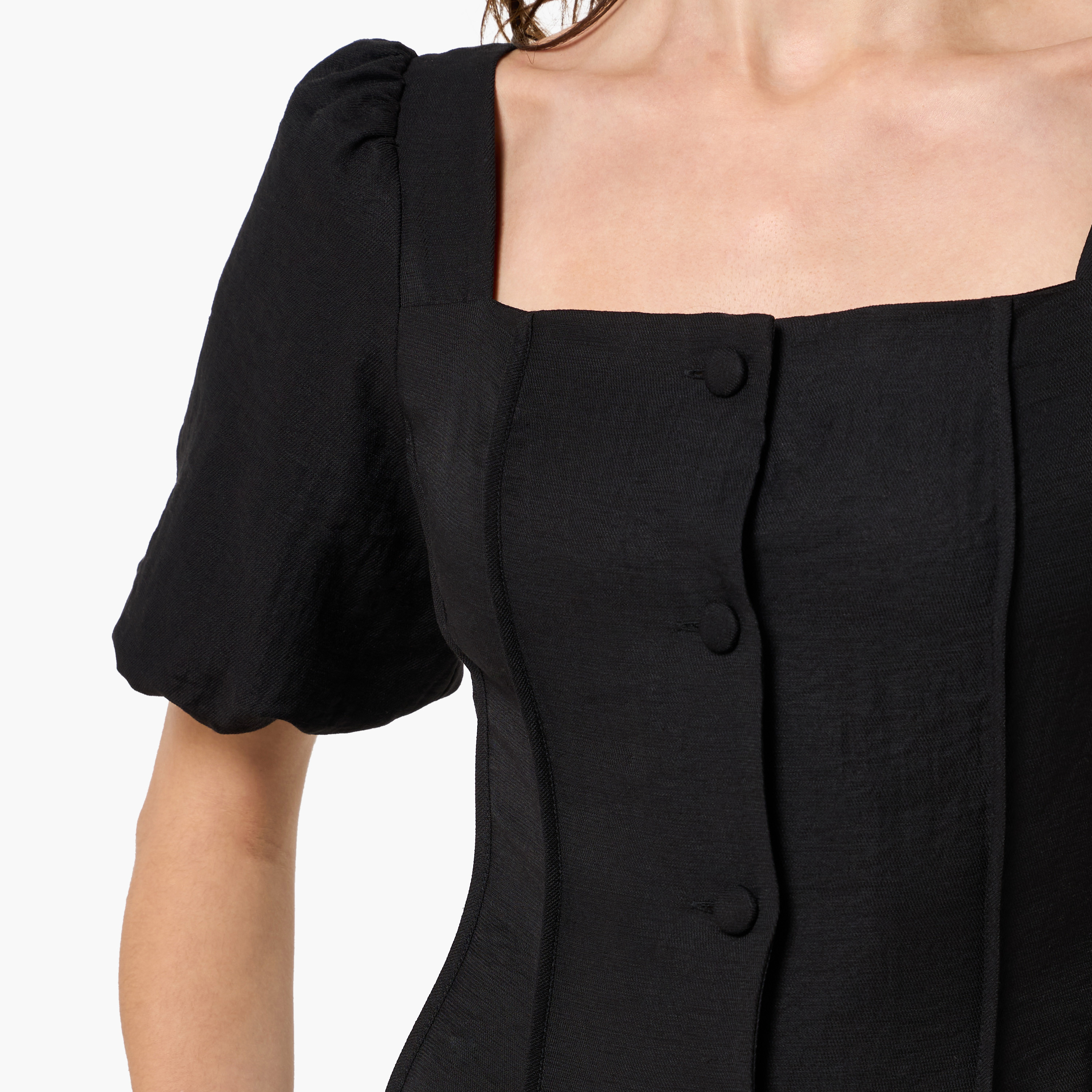 A-line Midi Women Dress with Square Neck-women-clothing-dresses-image-2