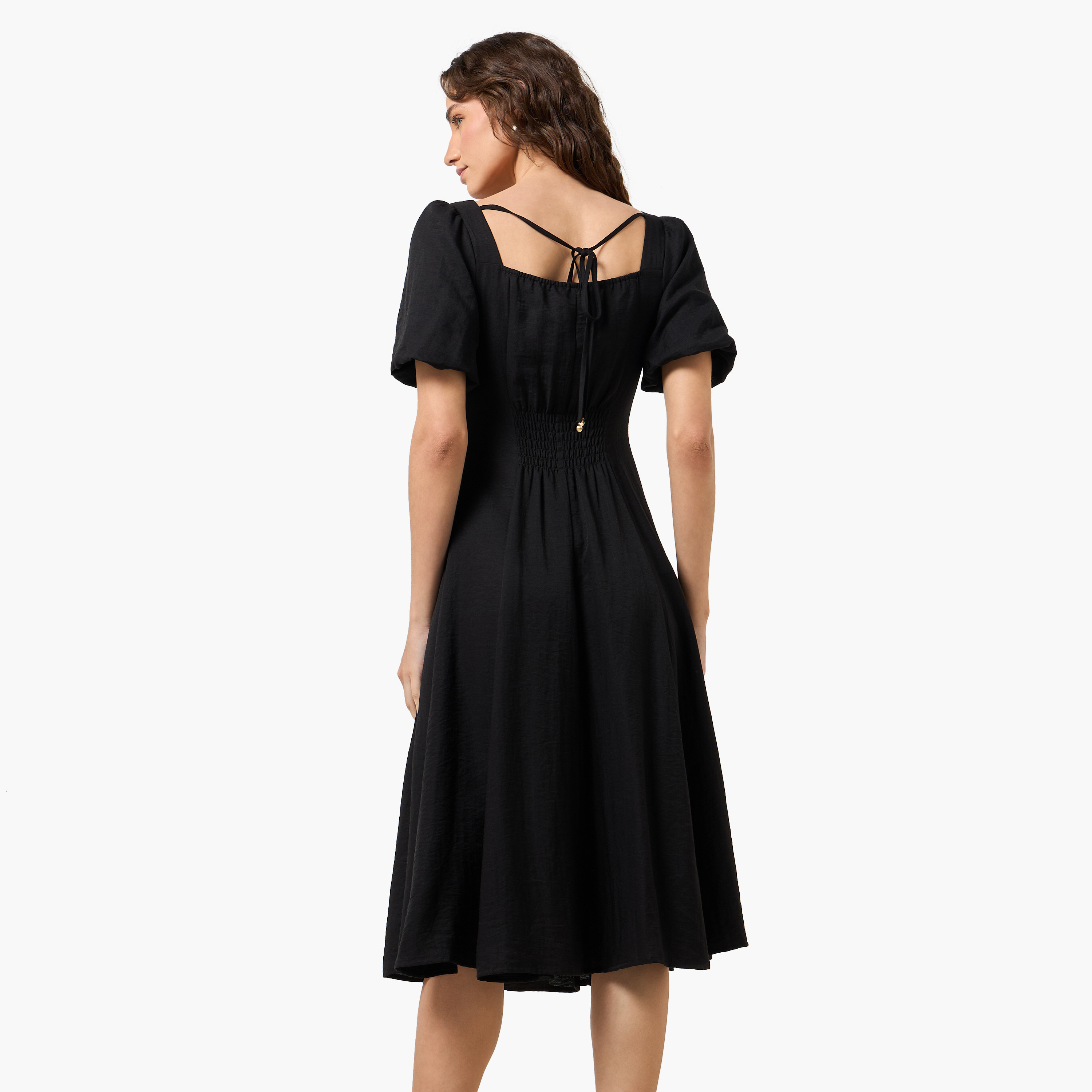A-line Midi Women Dress with Square Neck-women-clothing-dresses-image-4