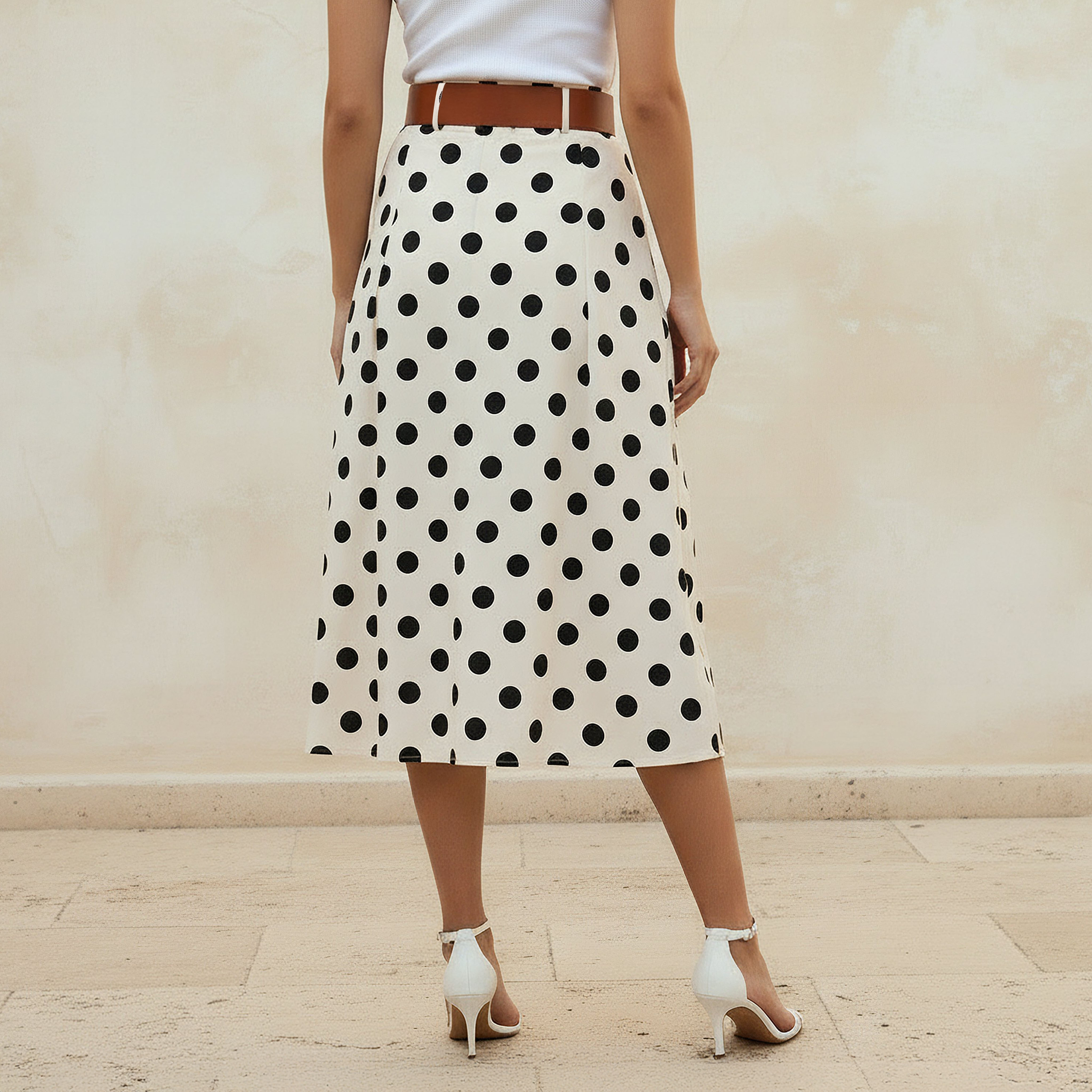 Midi Cotton A-line Skirt with Polka Dot Print-women-clothing-bottoms-skirts-image-4