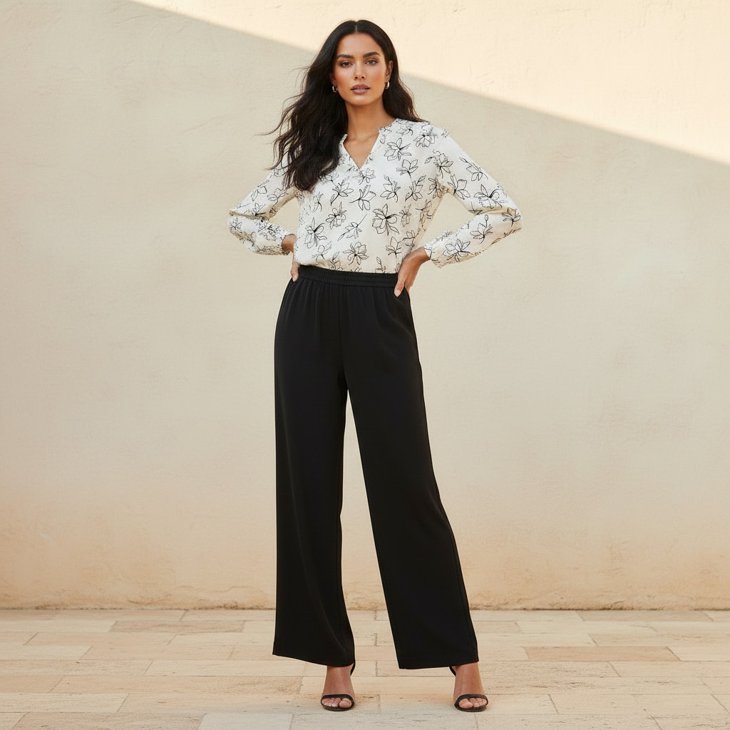 Straight Fit Elasticated Waist Pants-women-clothing-bottoms-trousers-image-3