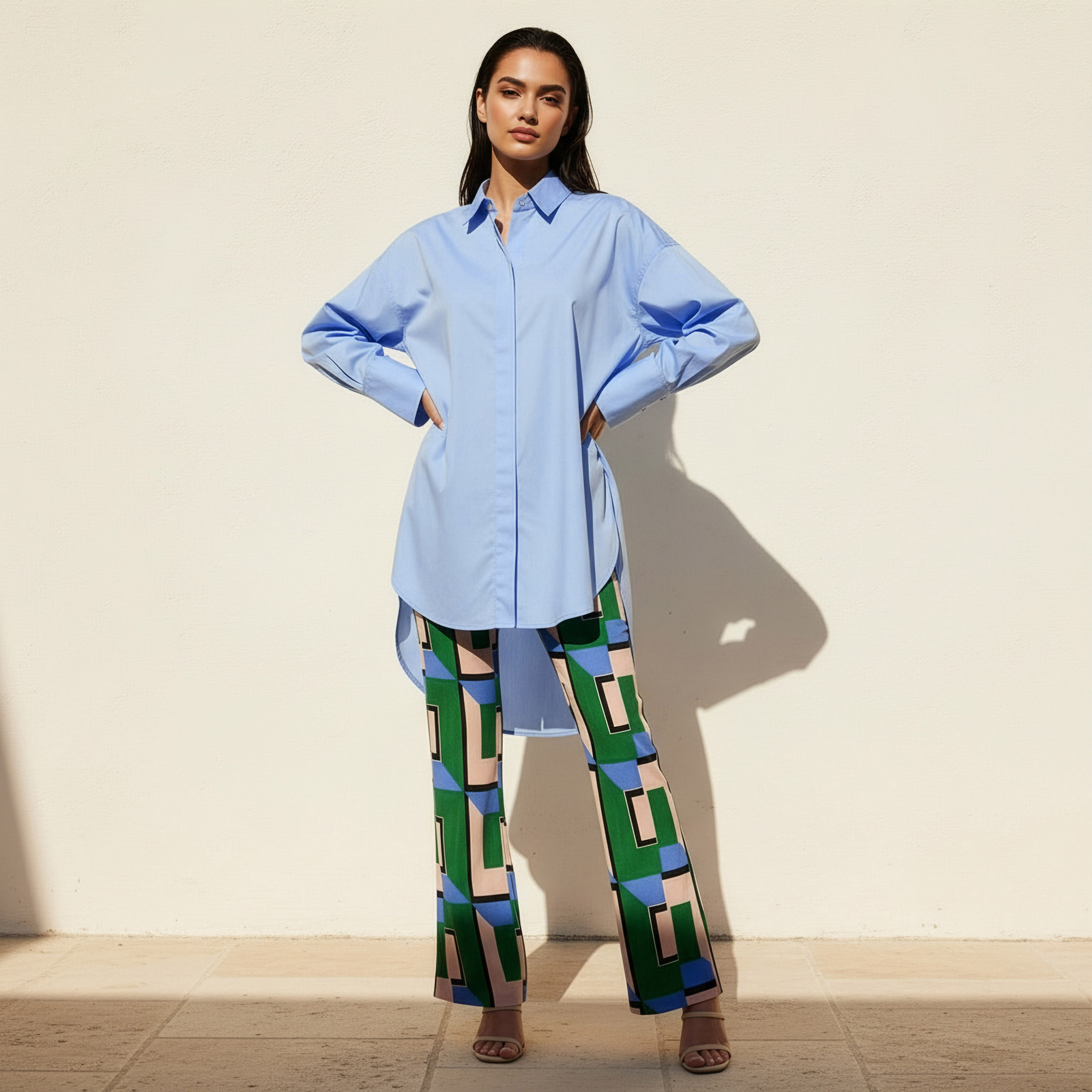 Oversized Poplin Shirt with High-Low Hemline-women-clothing-shirtsandblouses-shirts-image-3