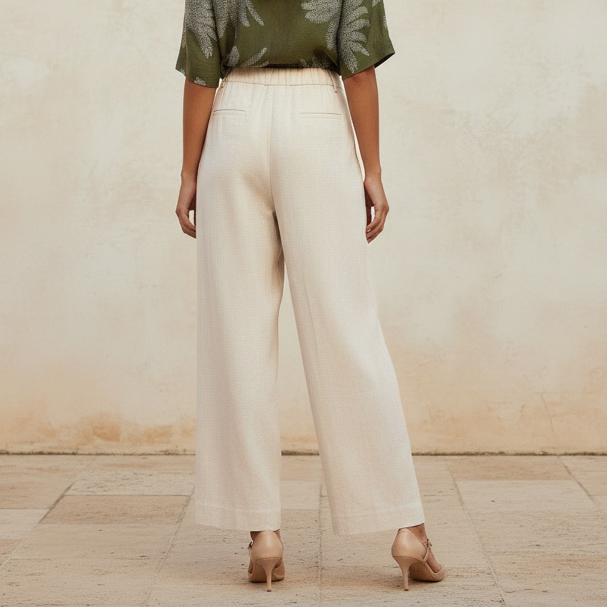 بنطلون مزيج الكتان بقصة مستقيمة من سبلاش سمارت-women-clothing-trousers-image-3