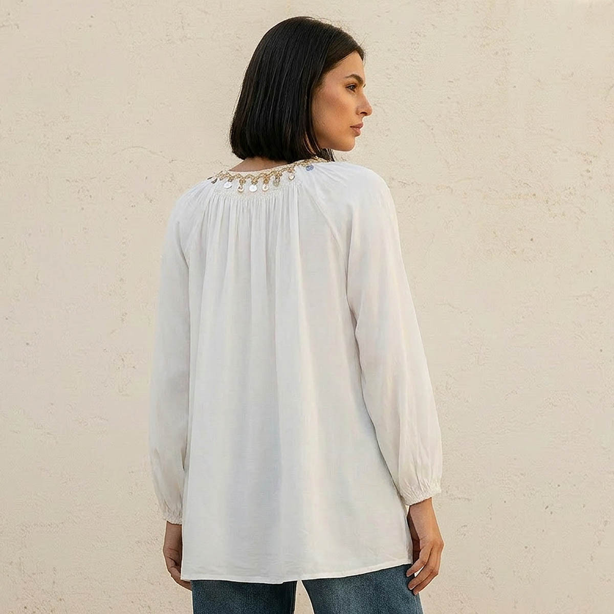 Relaxed Fit Viscose Top with Embellishment-women-clothing-shirtsandblouses-blouses-image-4