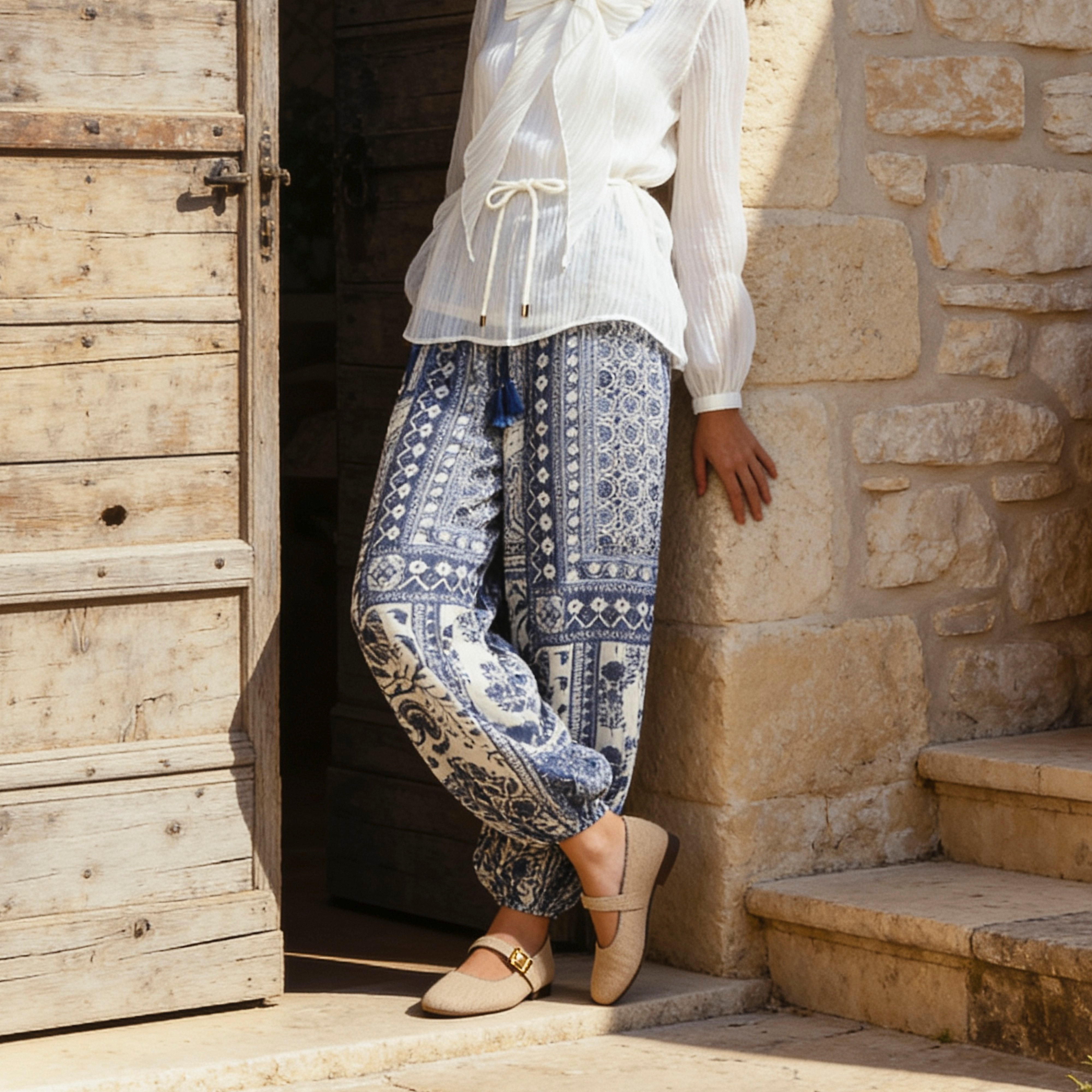 Splash Smart Regular Fit Printed Harem Pants-women-clothing-trousers-image-1
