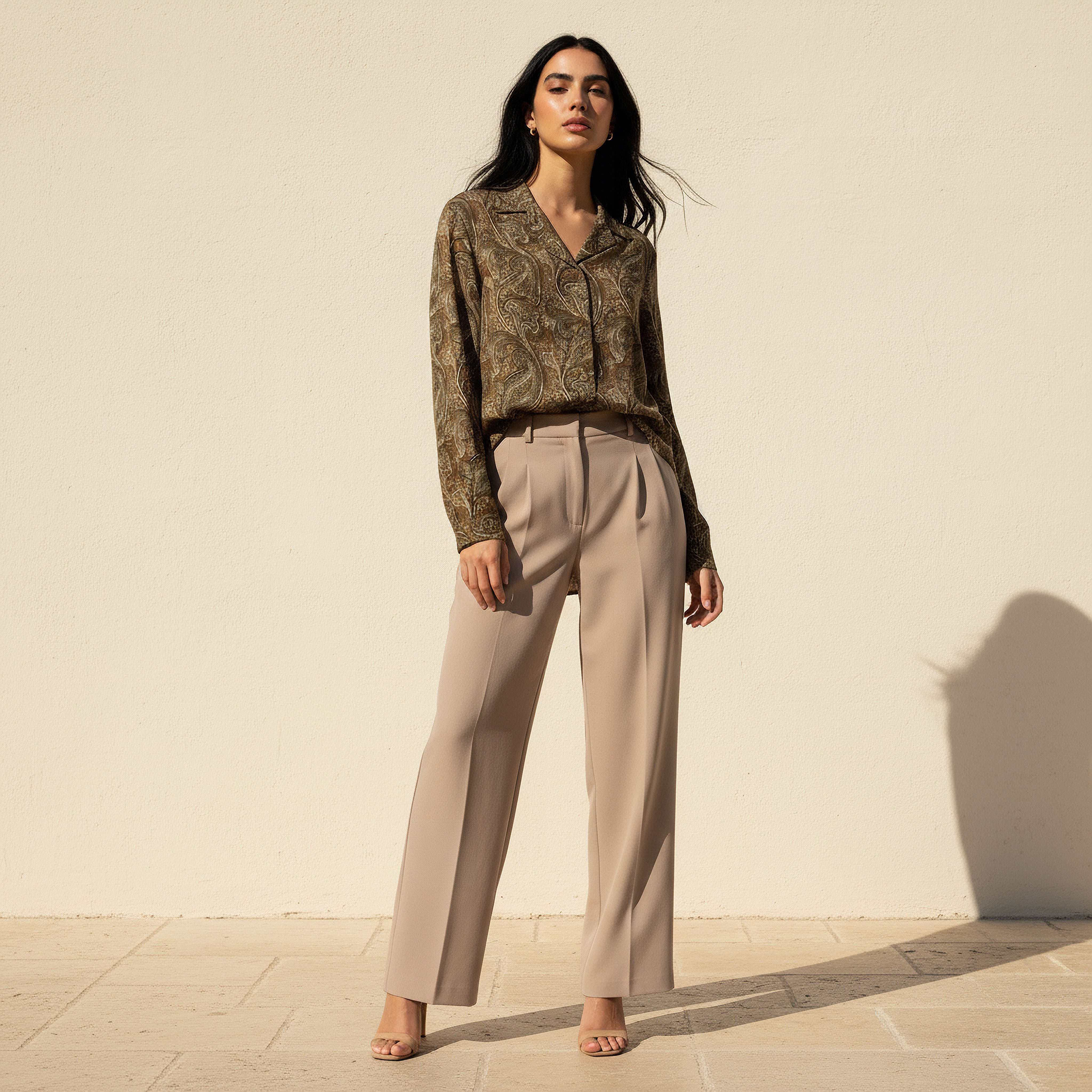 Relaxed Fit Shirt with Notch Collar-women-clothing-shirtsandblouses-shirts-image-3