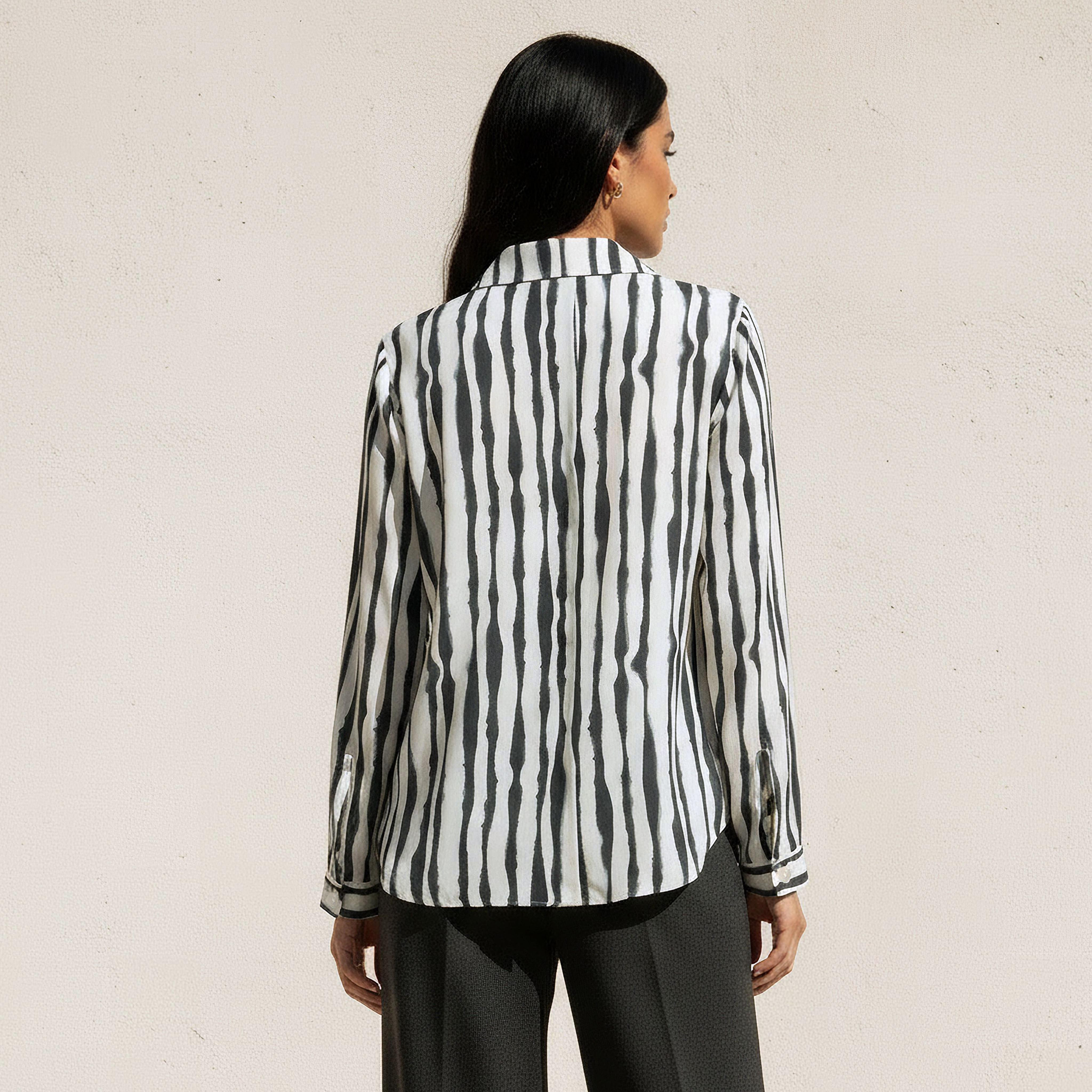 Relaxed Fit Shirt with Notch Collar-women-clothing-shirtsandblouses-shirts-image-4
