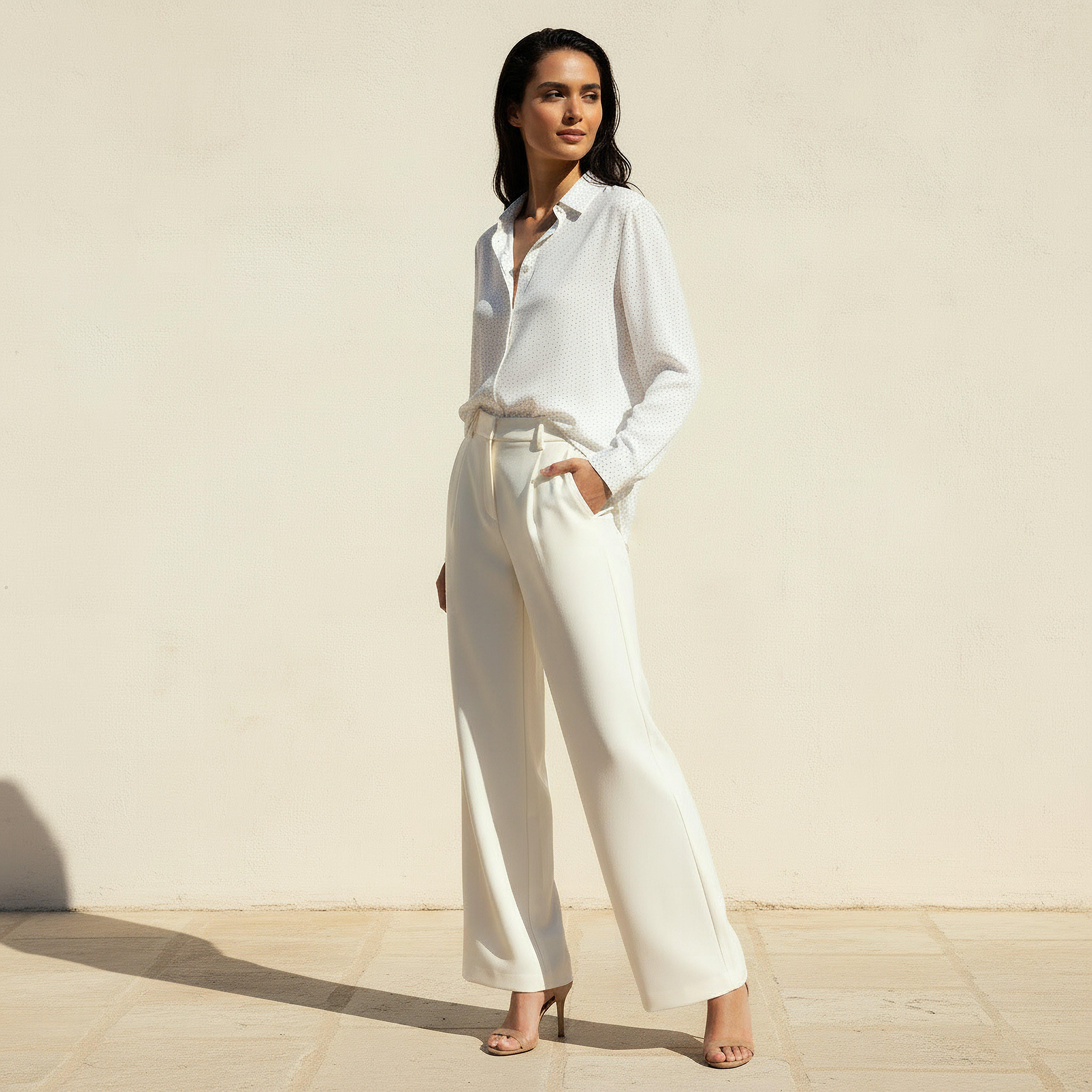 قميص بقصة مريحة وياقة مدببة-women-clothing-shirtsandblouses-shirts-image-3