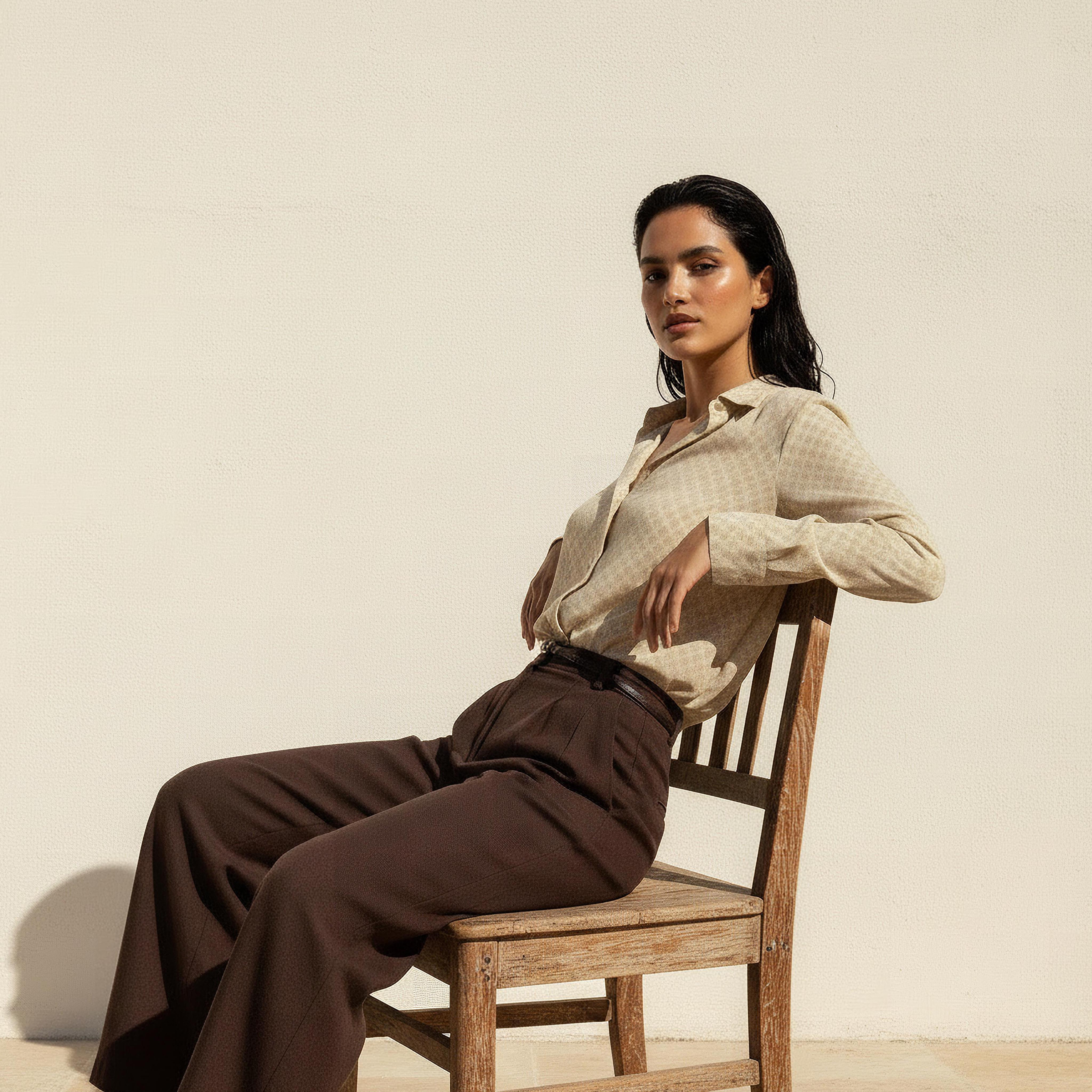 قميص بقصة مريحة وياقة مدببة-women-clothing-shirtsandblouses-shirts-image-5
