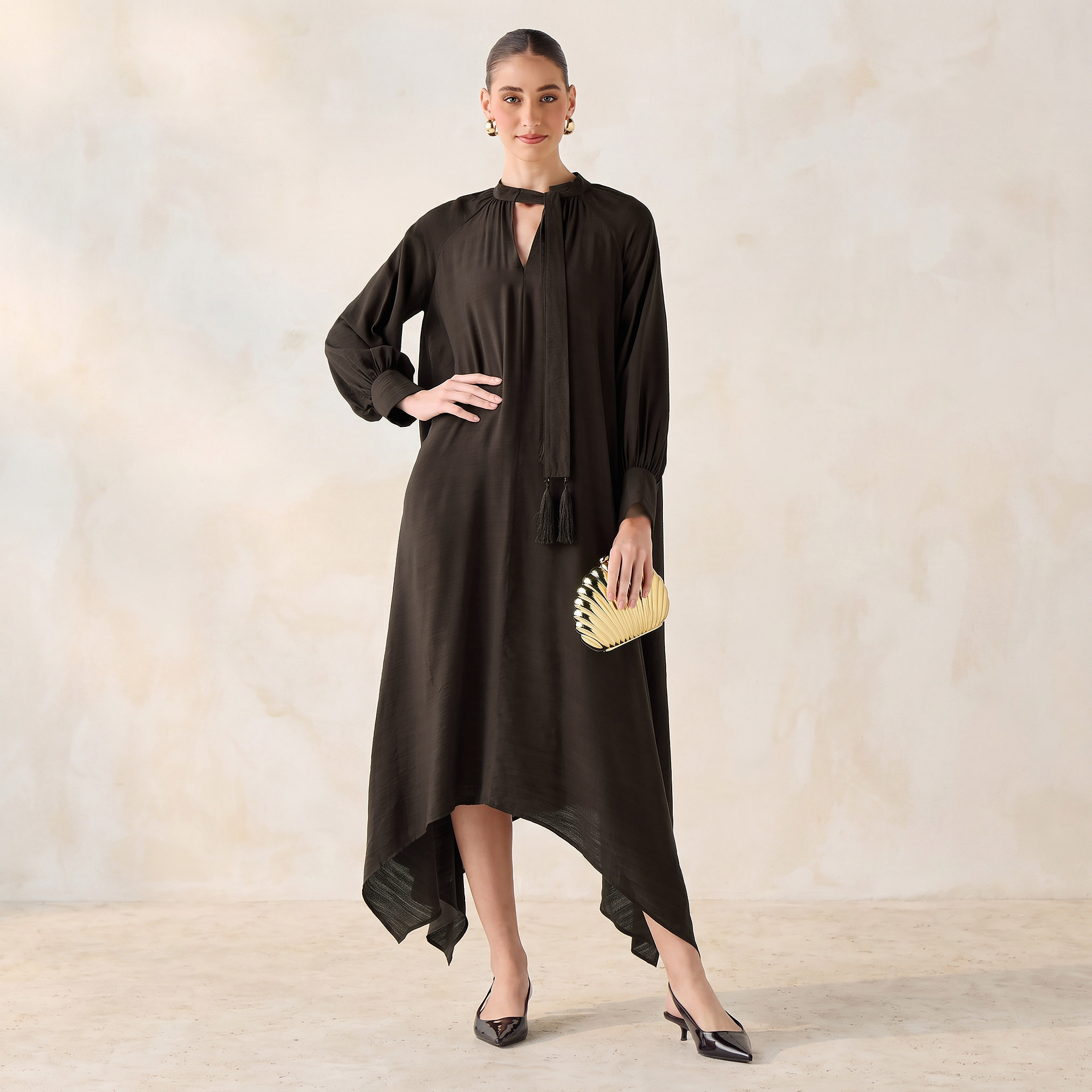 Asymmetric Dress with Neck Tie-Up-women-clothing-dresses-image-1