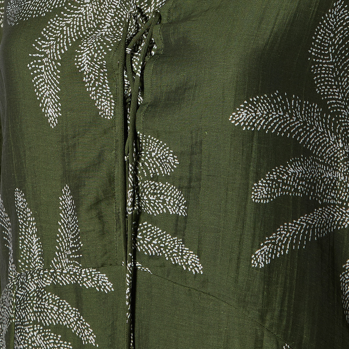 A-line Midi Dress with Leaf Print-women-clothing-dresses-image-2