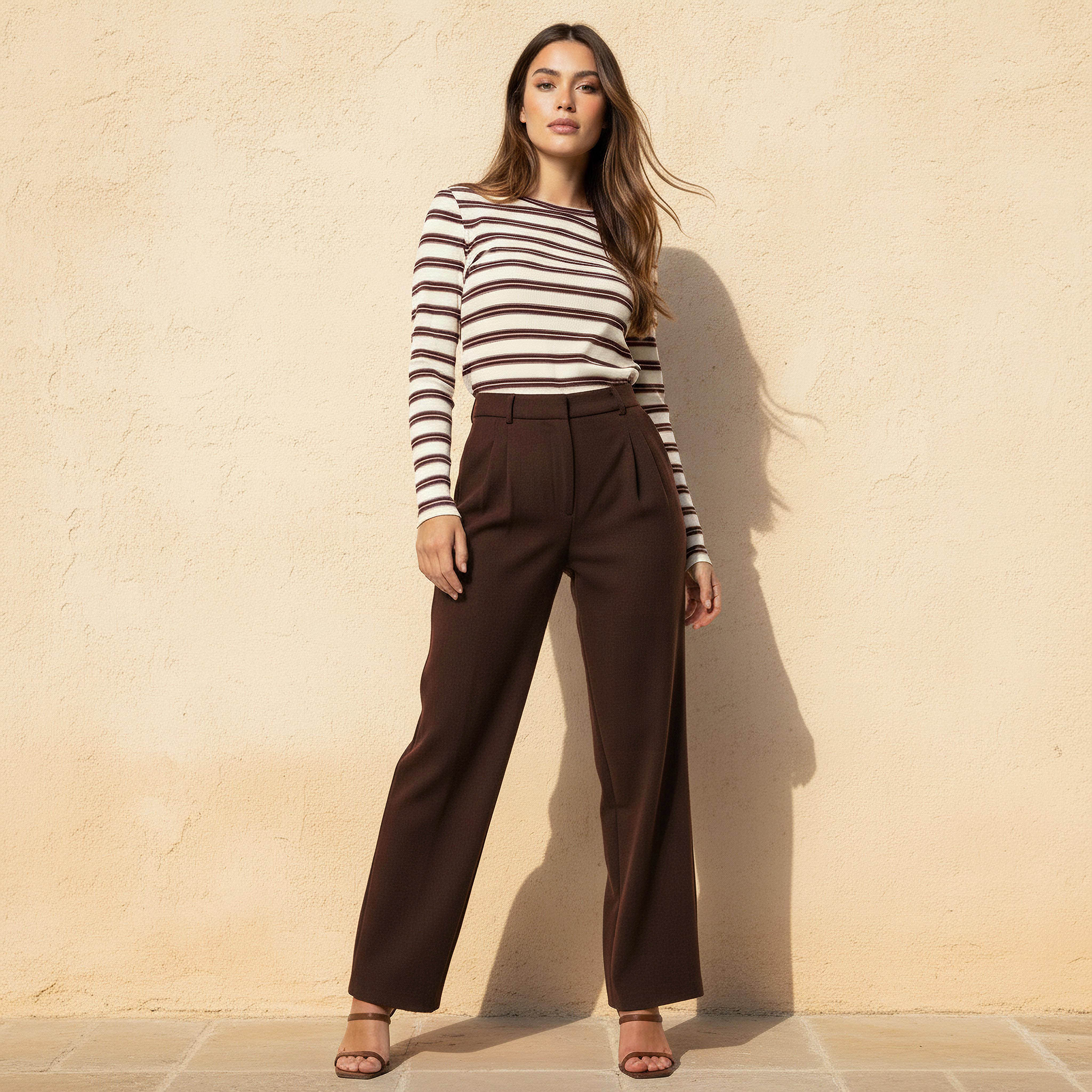 Regular Fit Pleated Pants-women-clothing-bottoms-trousers-image-3