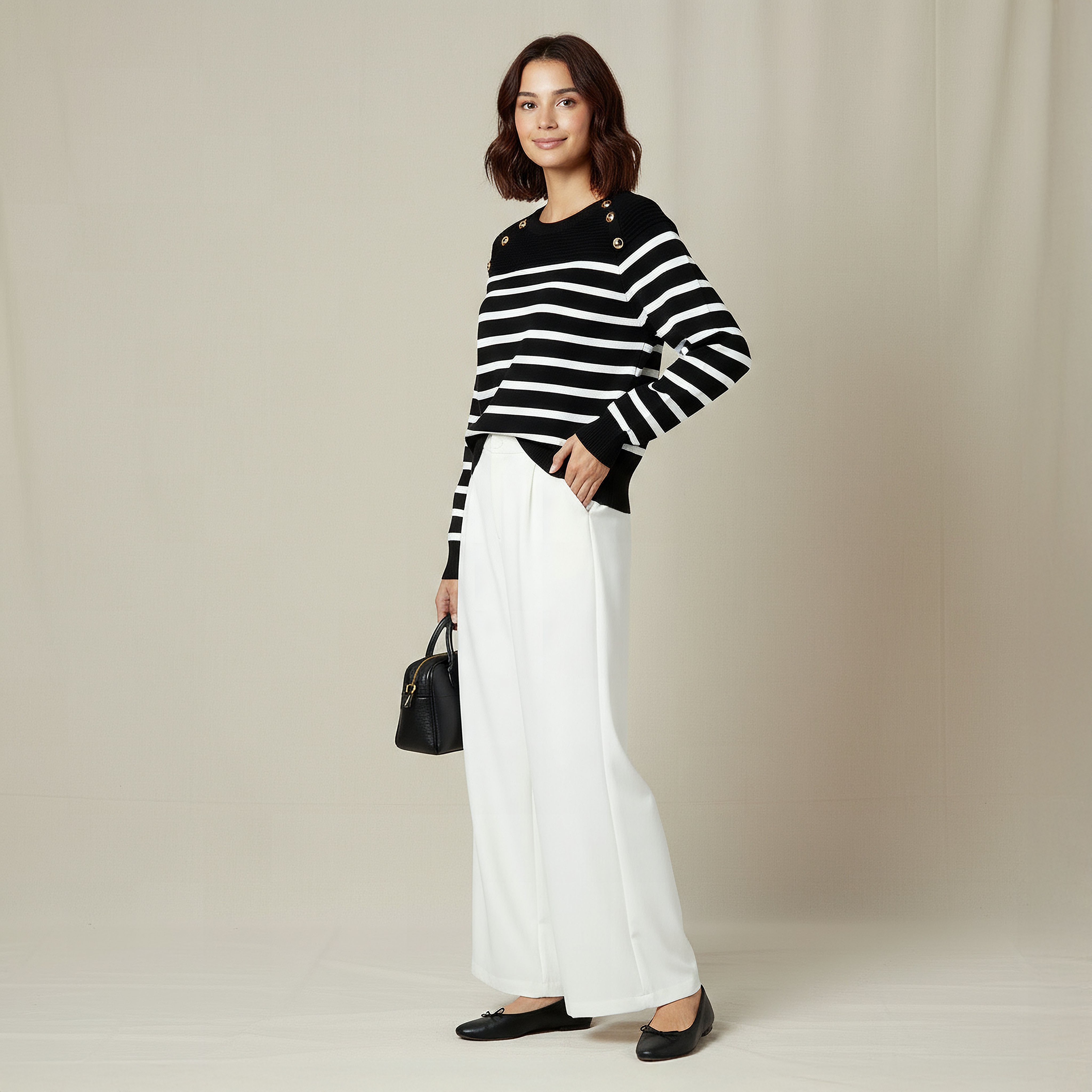 Regular Fit Top with Stripes-women-clothing-tshirts-image-2