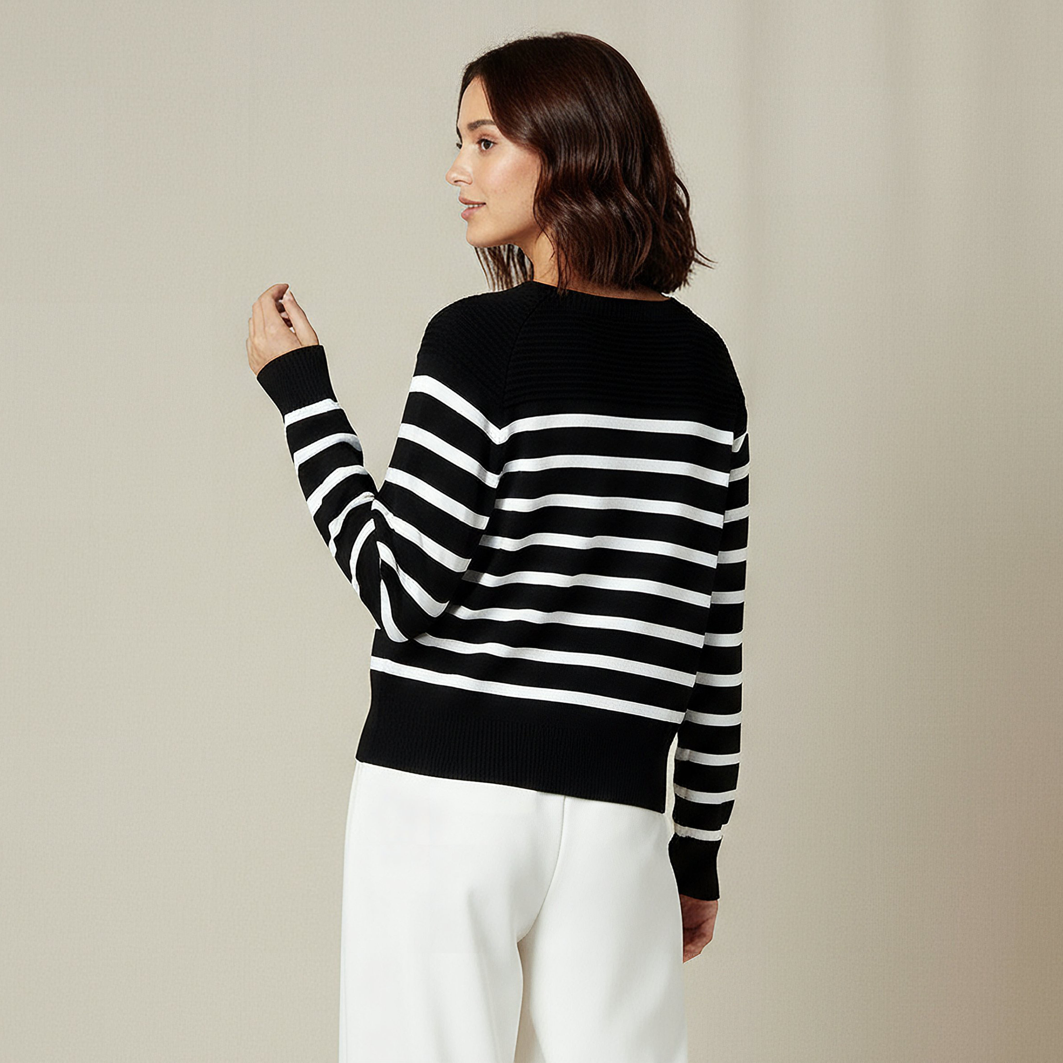Regular Fit Top with Stripes-women-clothing-tshirts-image-3