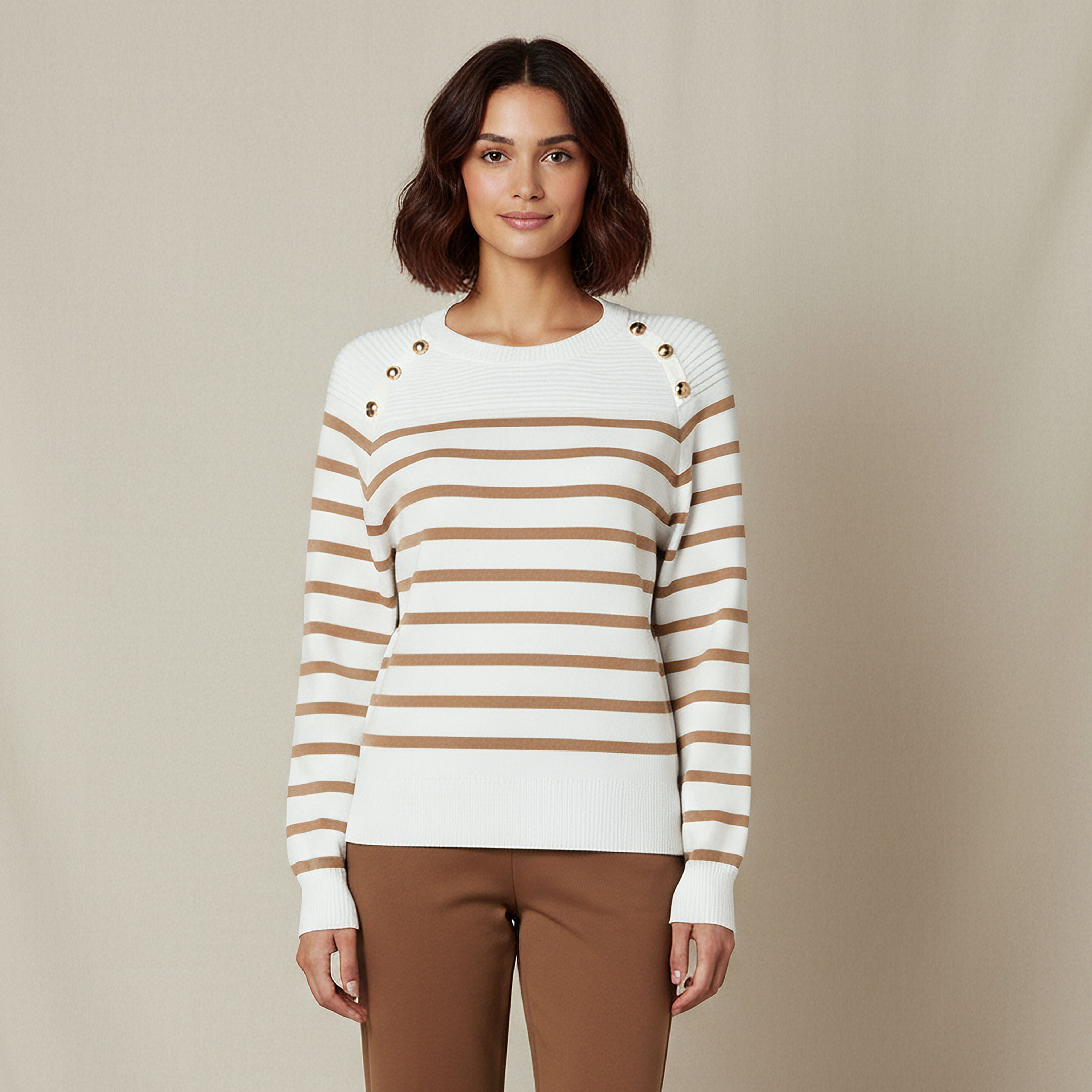 Regular Fit Top with Stripes-women-clothing-tshirts-image-1