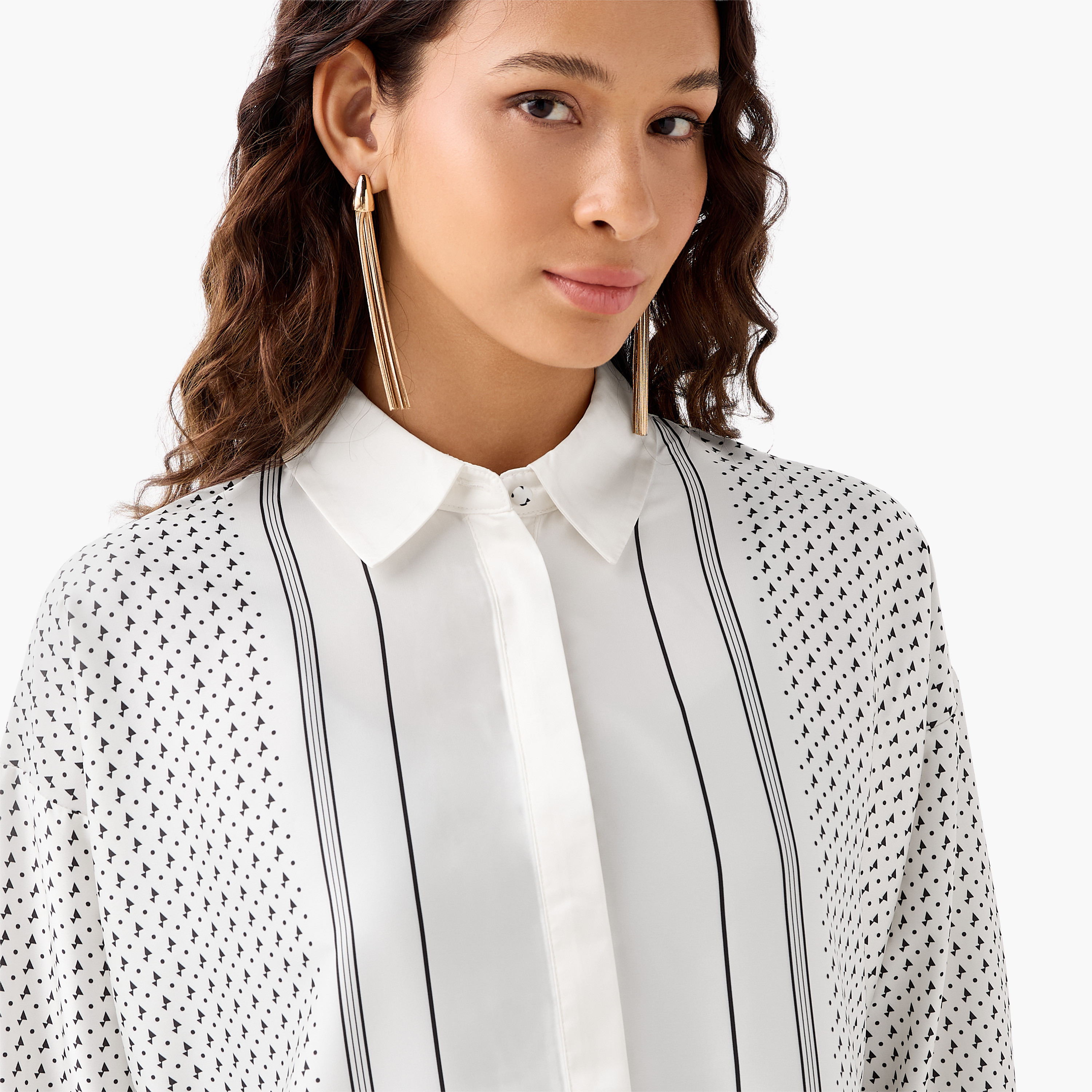 Relaxed Fit Printed Shirt with Contrast Collar-women-clothing-shirtsandblouses-shirts-image-6