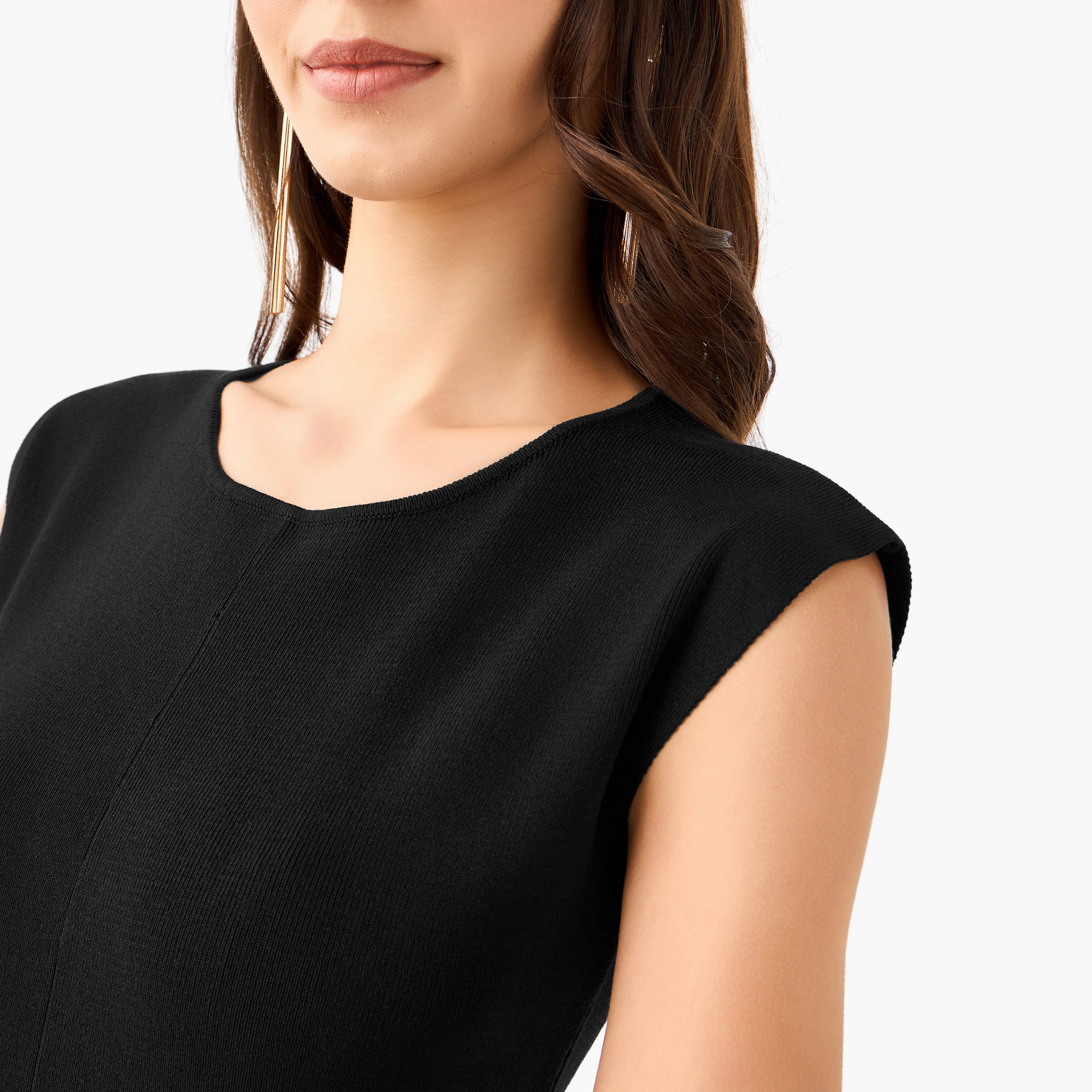 A-line Midi Sleeveless Dress with Pleated Design-women-clothing-dresses-image-5