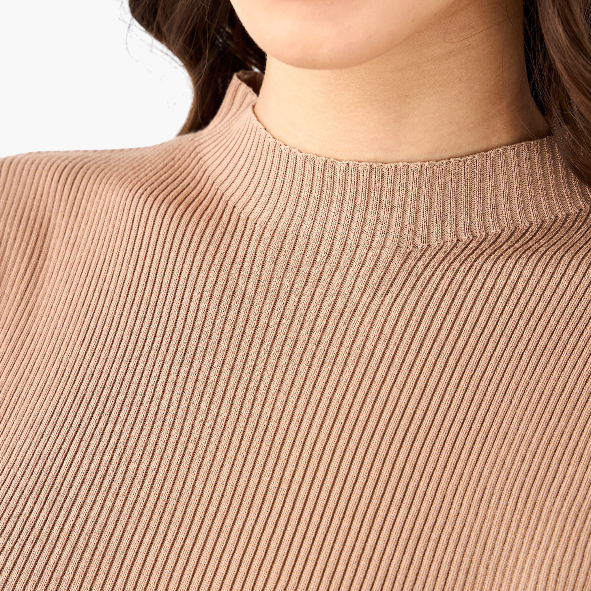 T-shirt with Ribbed Design and High Neck-women-clothing-tshirts-image-4