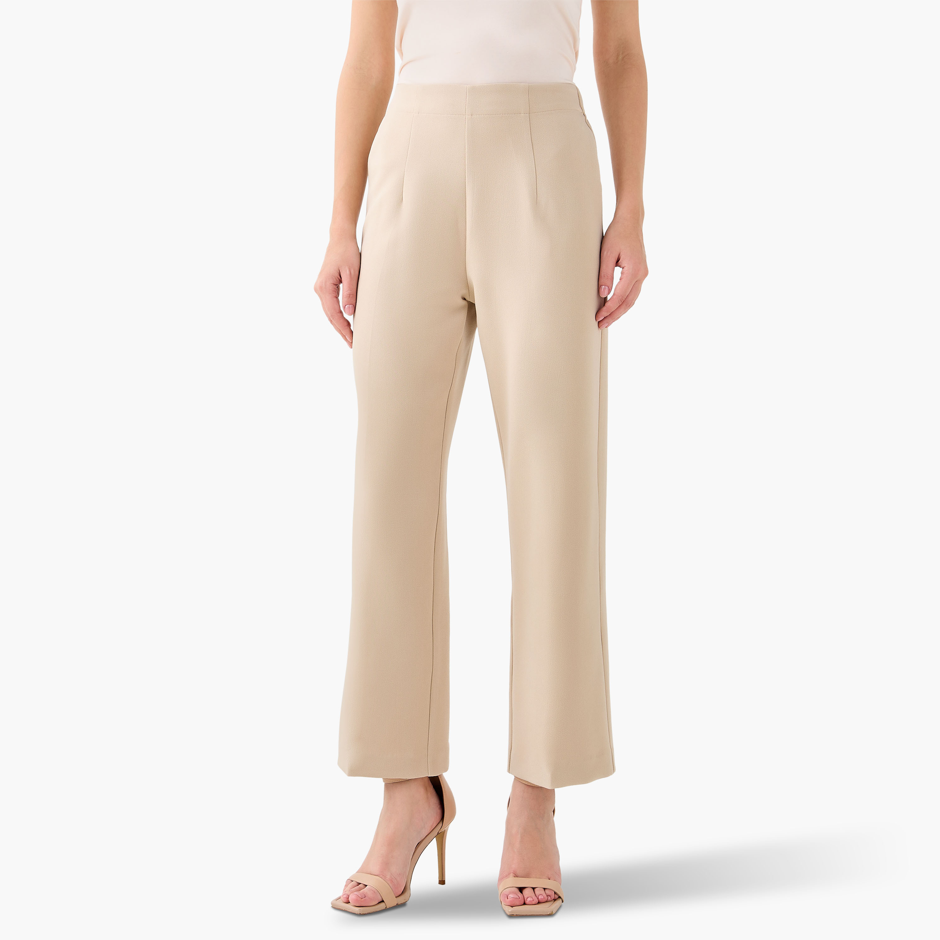 Regular Fit Flexi Waist Trousers-women-clothing-coordsets-image-1