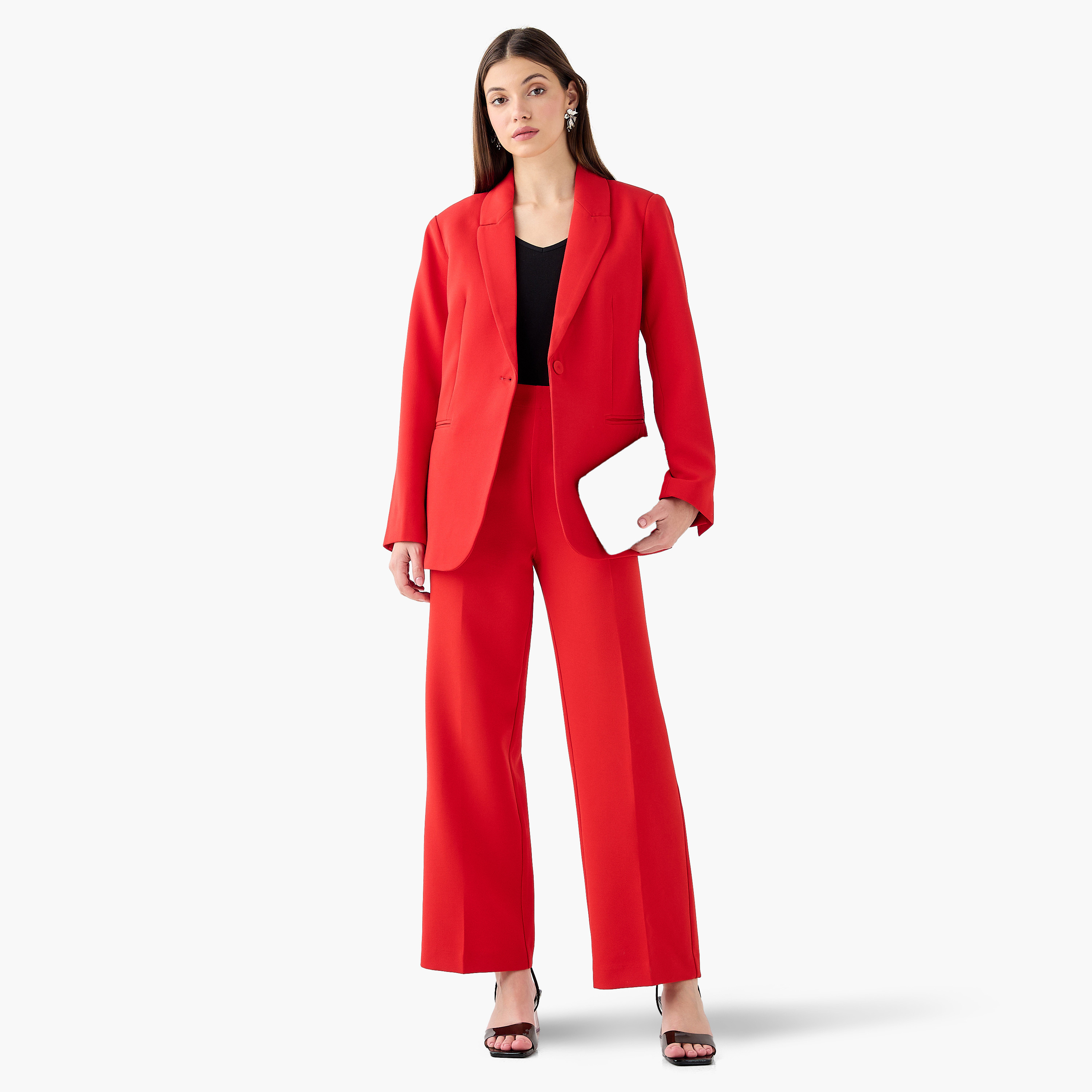 Regular Fit Flexi Waist Trousers-women-clothing-coordsets-image-2