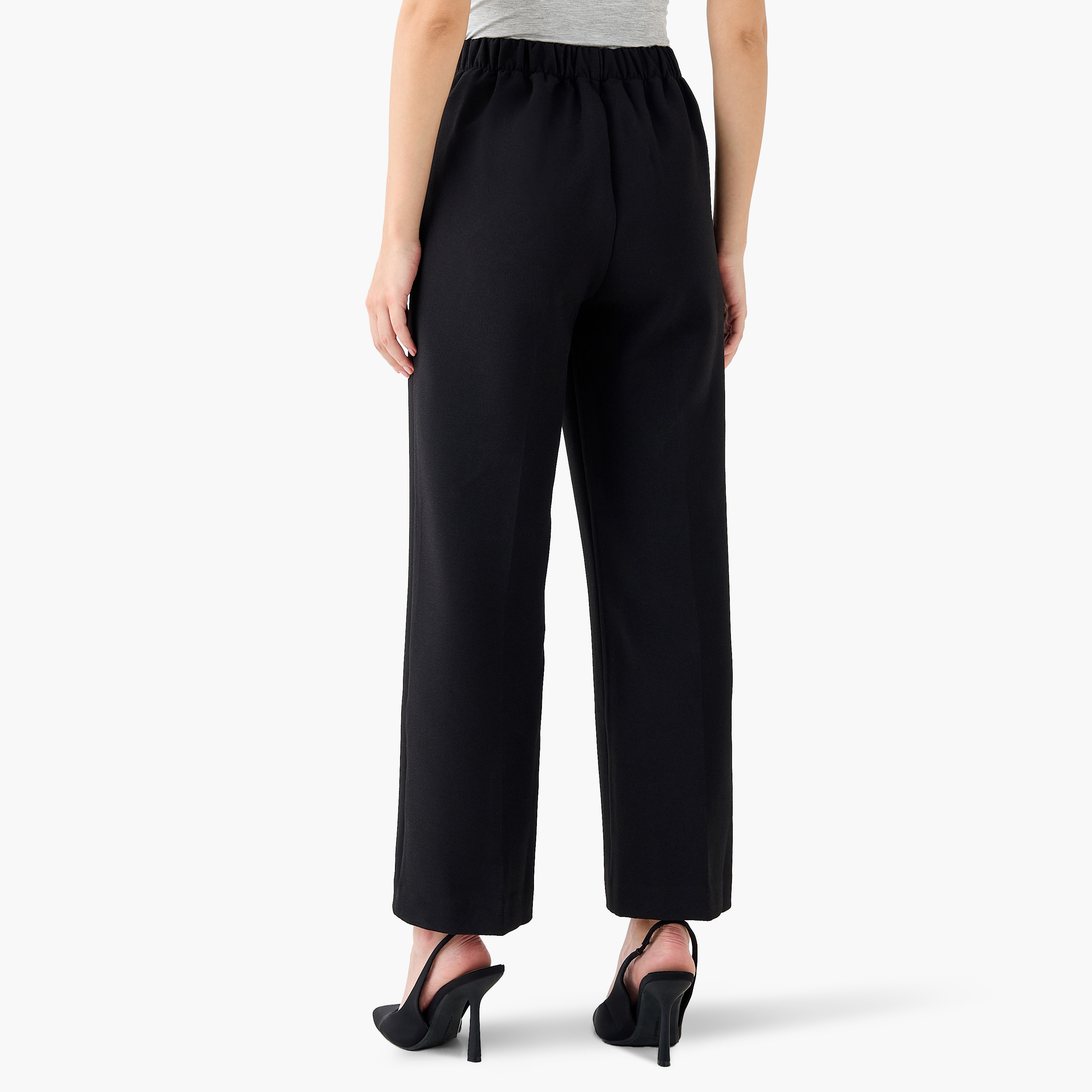 بنطلون بقصة عادية وخصر مرن-women-clothing-bottoms-trousers-image-3