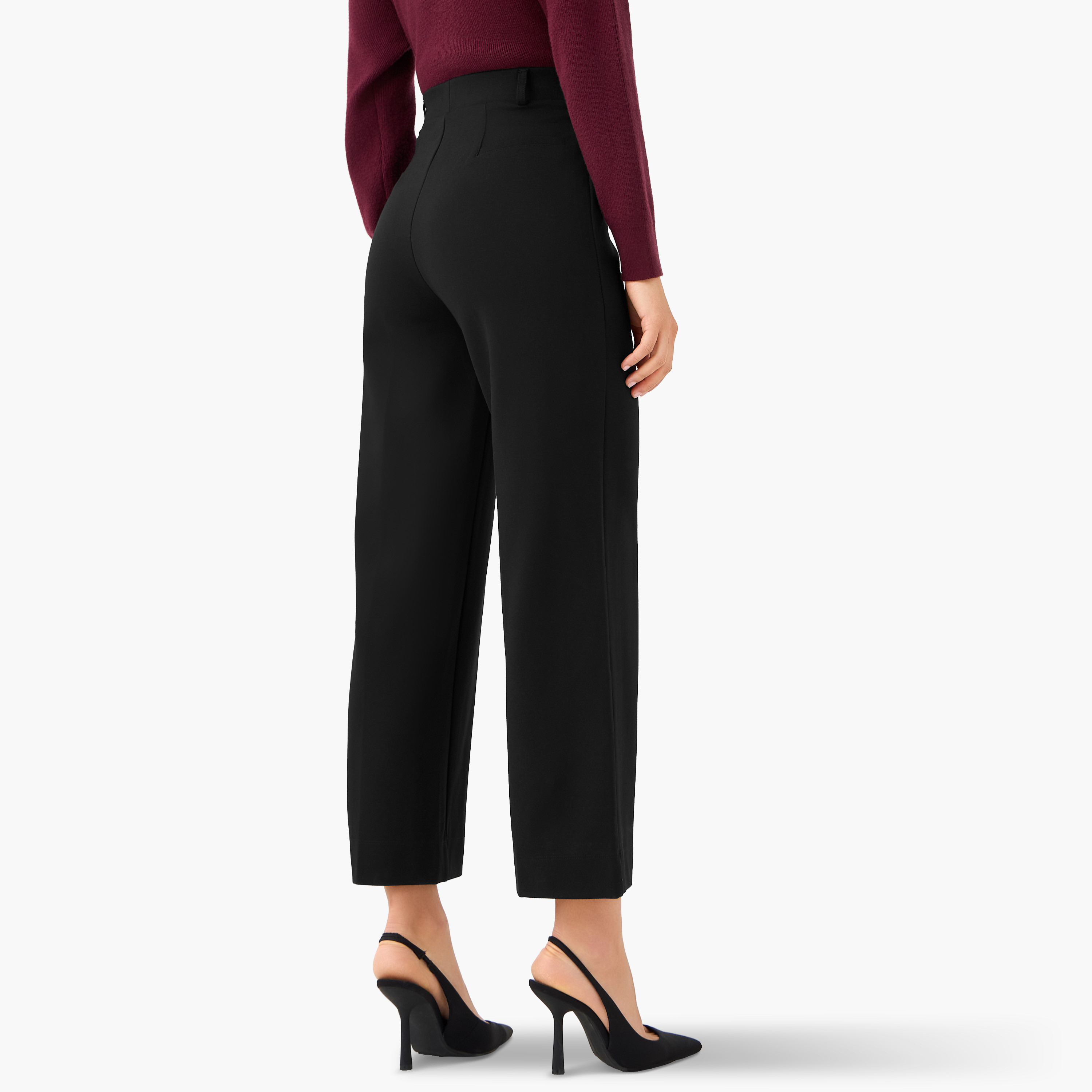 Regular Fit Trousers with Elasticated Waistband-women-clothing-bottoms-trousers-image-4