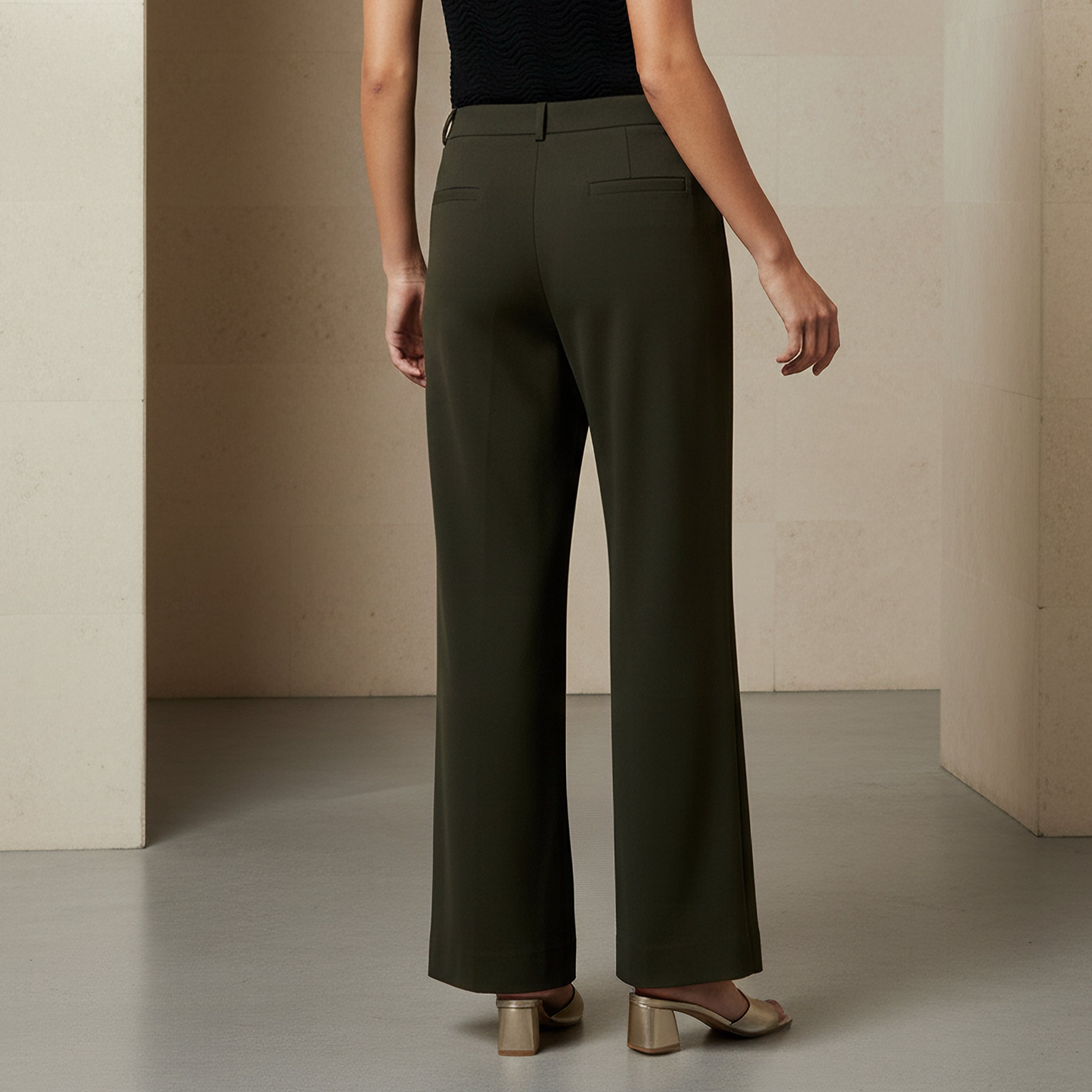 Regular Fit Trousers with Elasticated Waistband-women-clothing-bottoms-trousers-image-3