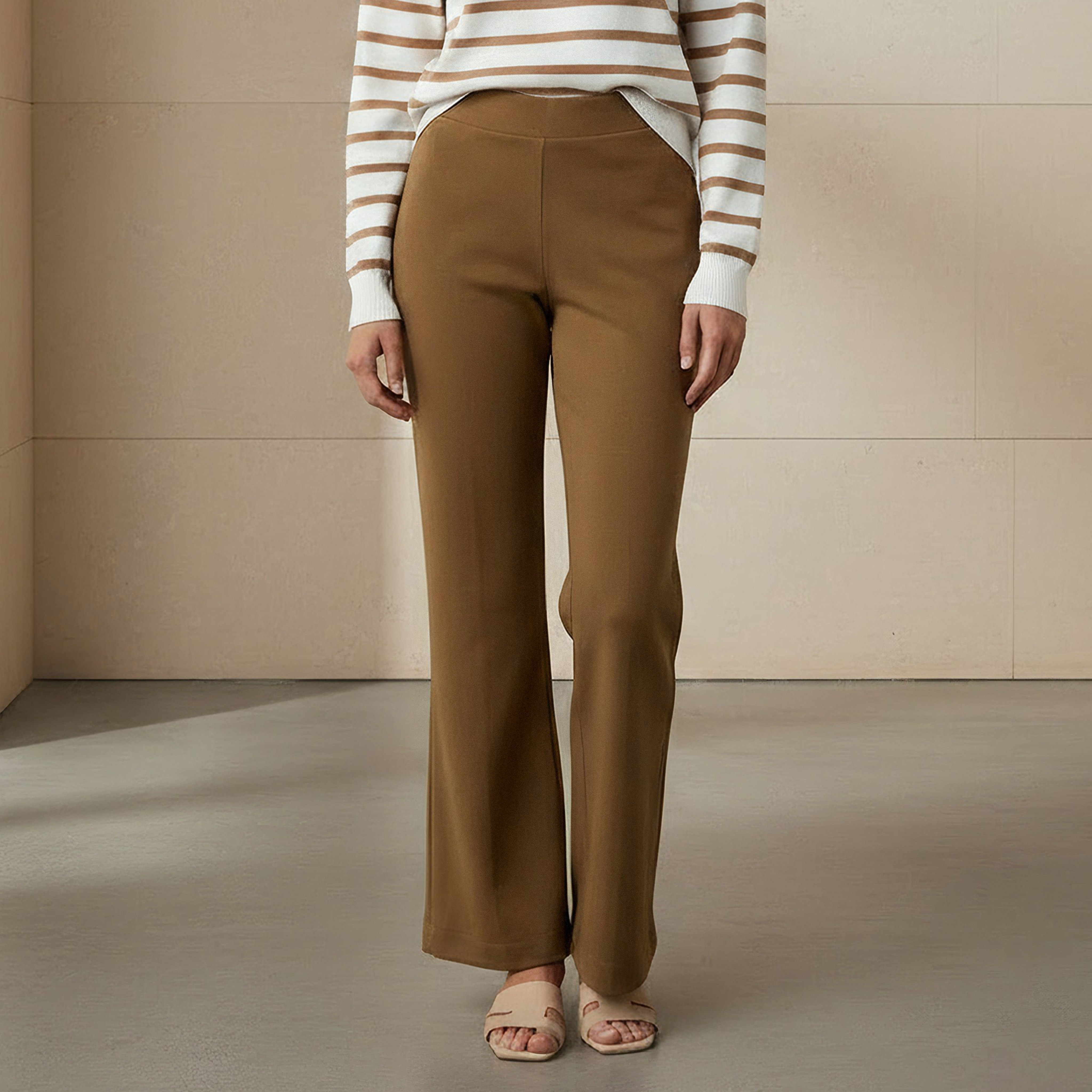 High Rise Ankle Length Bootcut Trousers-women-clothing-bottoms-trousers-image-1