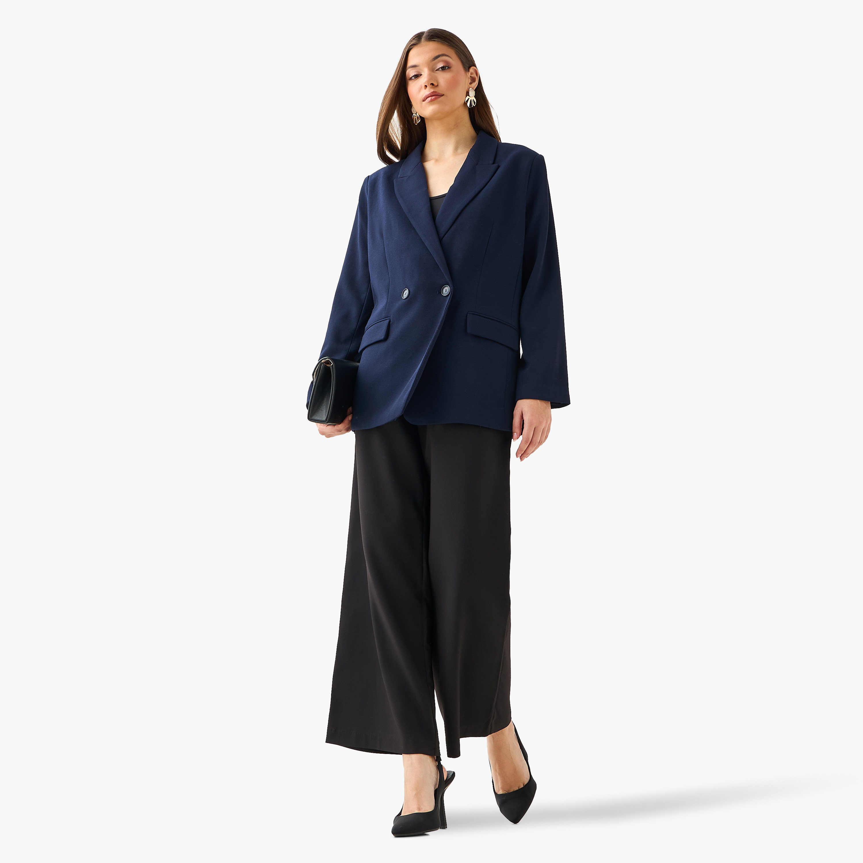 Oversized Blazer with Double Breasted Closure-women-clothing-coordsets-image-4