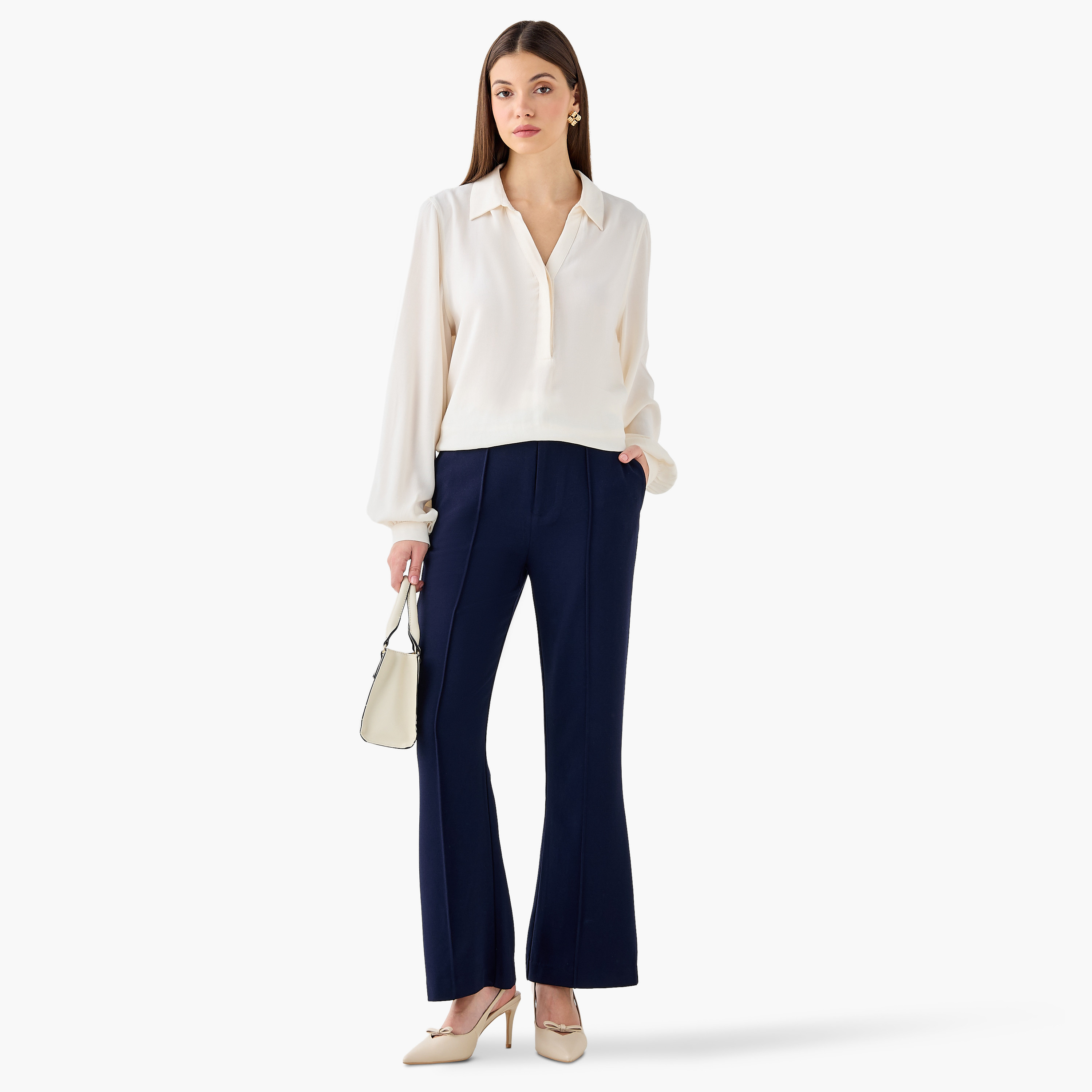 Regular Fit Pintuck Pants-women-clothing-coordsets-image-2
