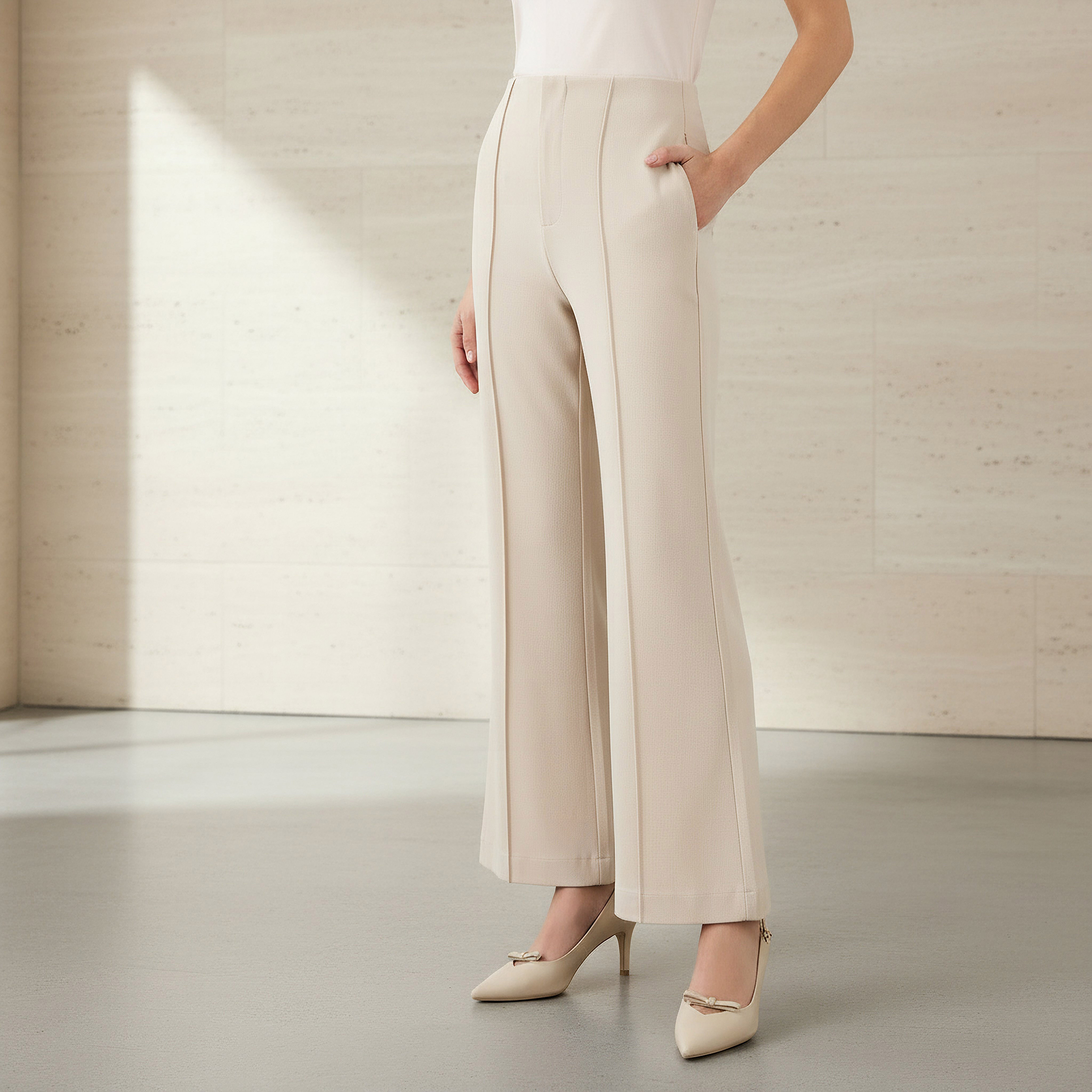 Regular Fit Pintuck Pants-women-clothing-coordsets-image-1