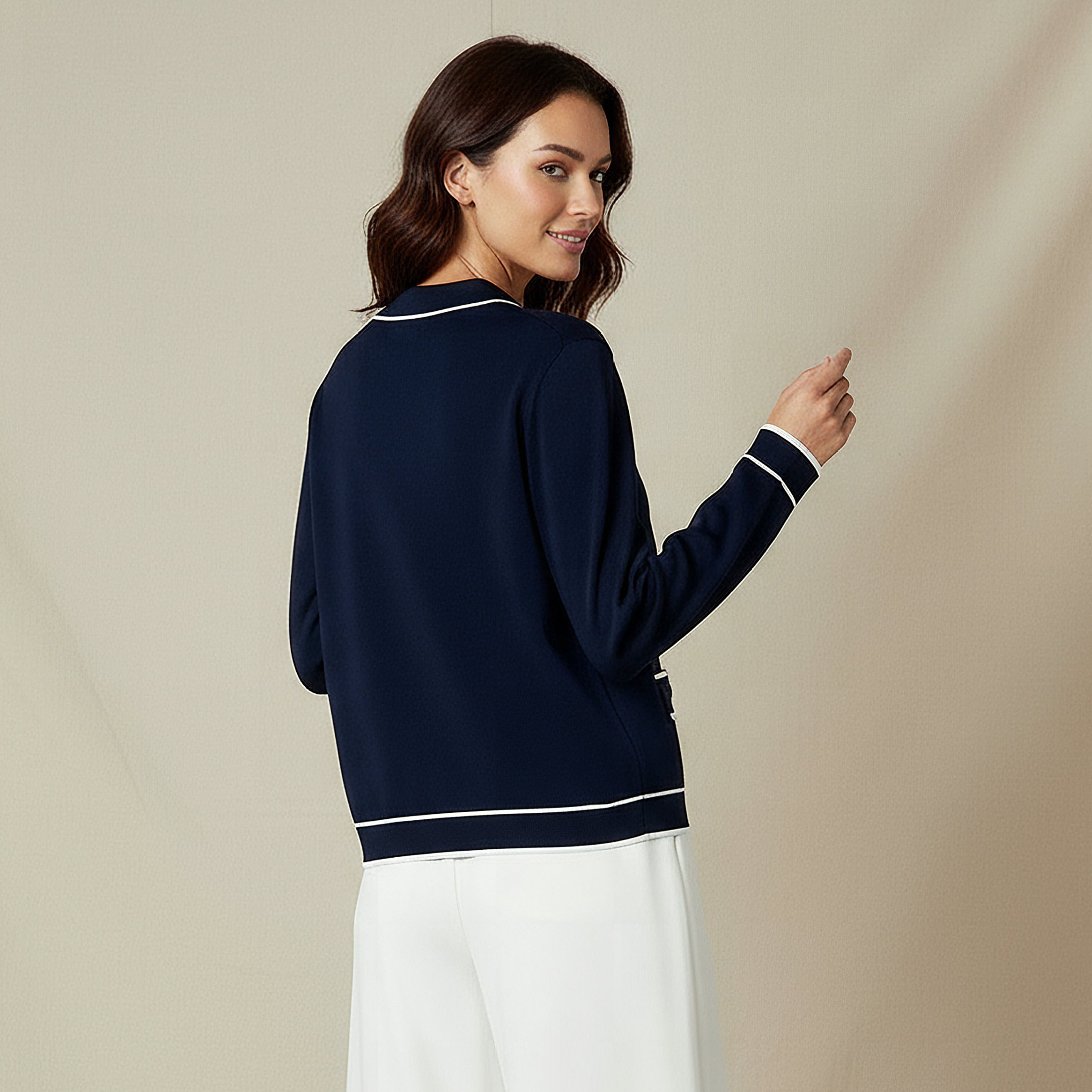 كارديجان بارز الملمس بياقة وقصة عادية-women-winterwear-cardigansandjumpers-cardigans-image-2