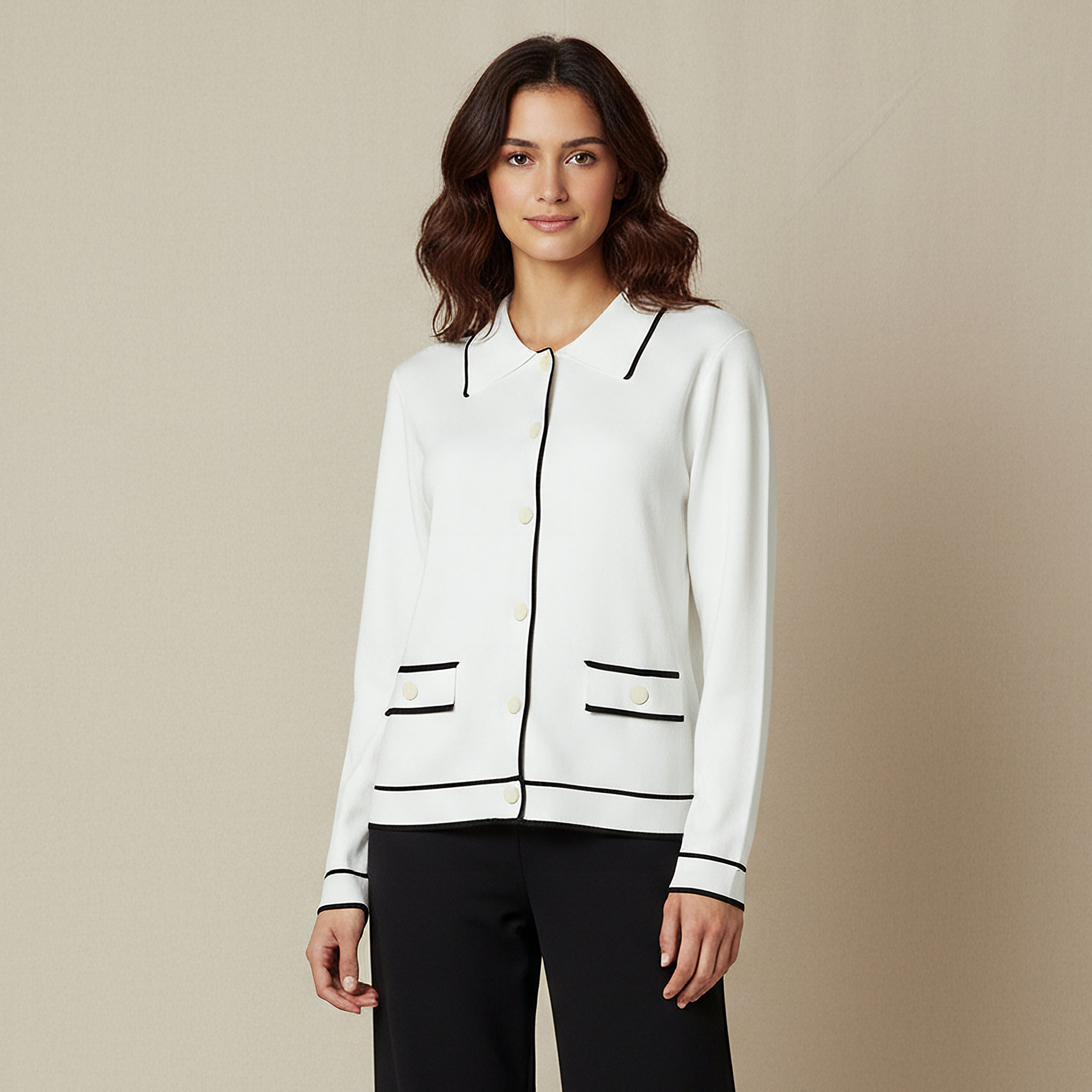 Regular Fit Textured Collared Cardigan-women-winterwear-cardigansandjumpers-cardigans-image-1
