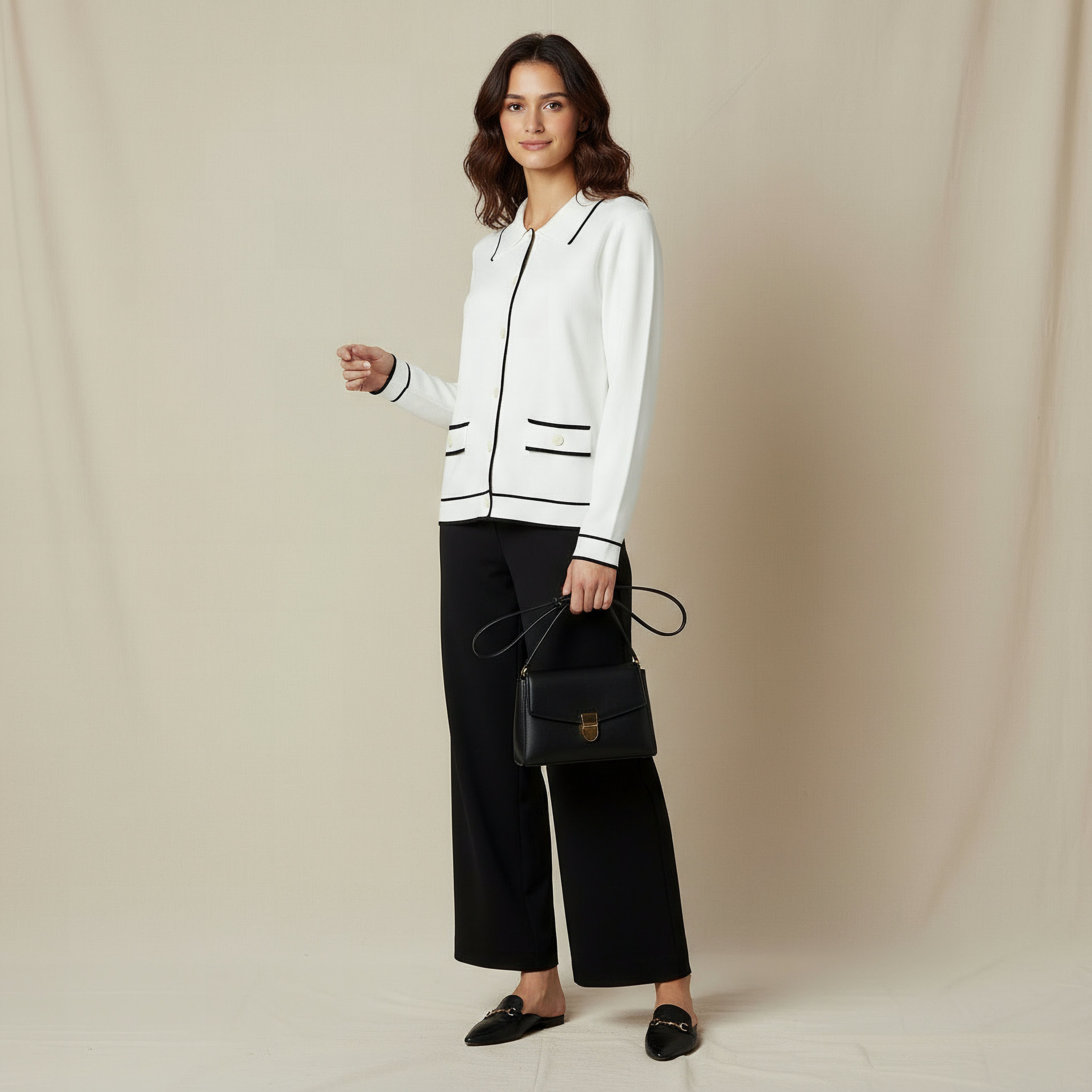 Regular Fit Textured Collared Cardigan-women-winterwear-cardigansandjumpers-cardigans-image-2