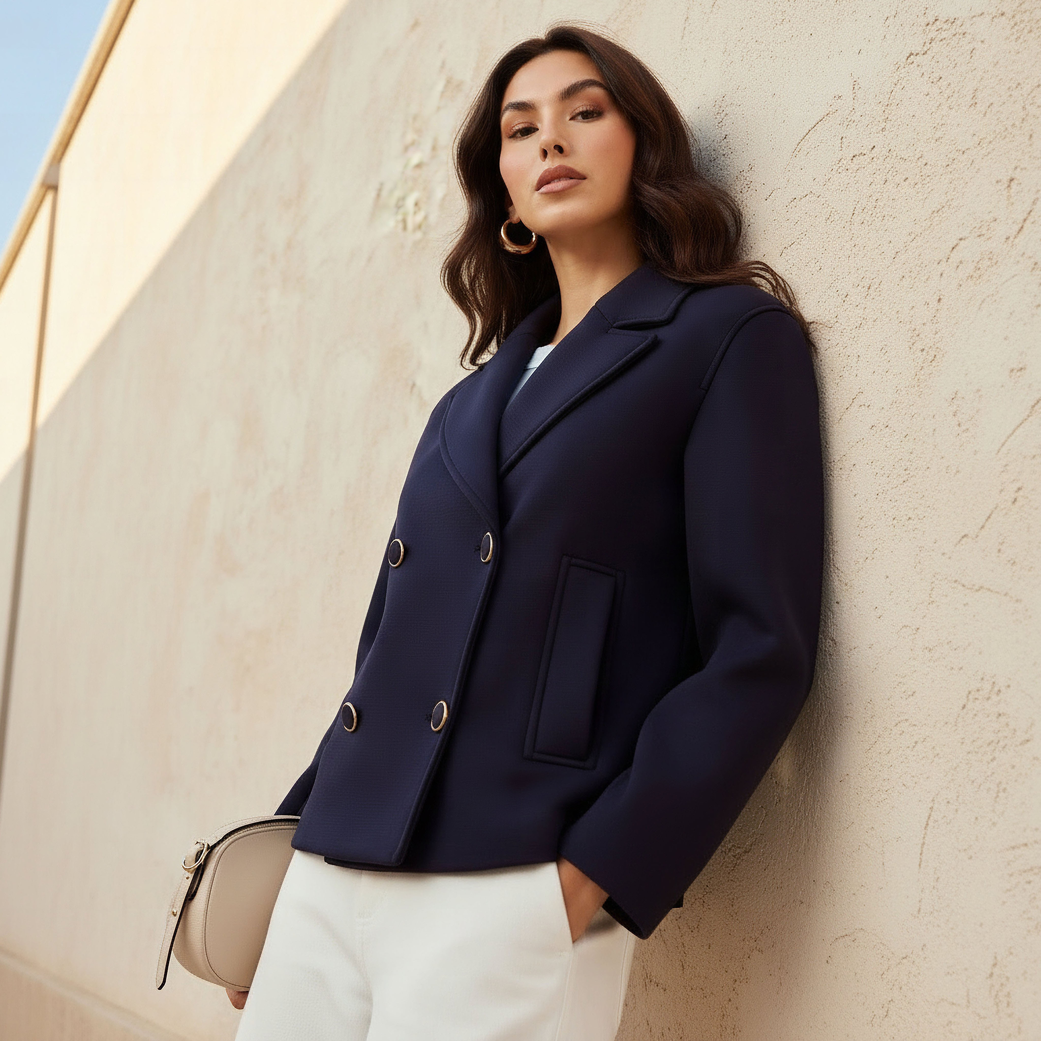 بليزر بقصّة عادية وياقة مطوية-women-clothing-coatsandjackets-blazers-image-6