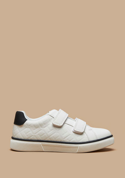 Mister Duchini Textured Sneakers with Hook and Loop Closure-Boy%27s Sneakers-image-0