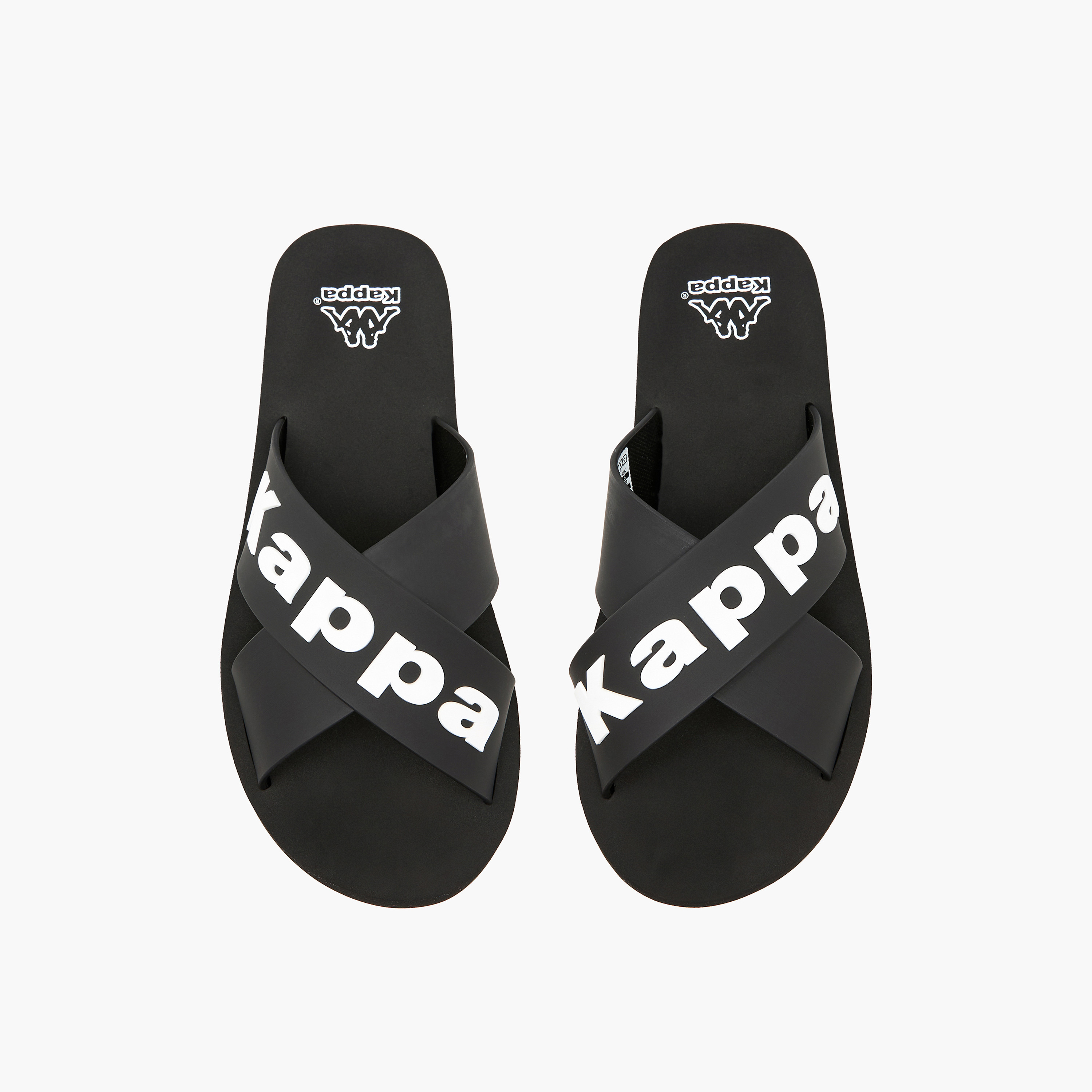 Kappa Women Logo Print Cross Strap Slides-women-shoes-flats-slides-image-1