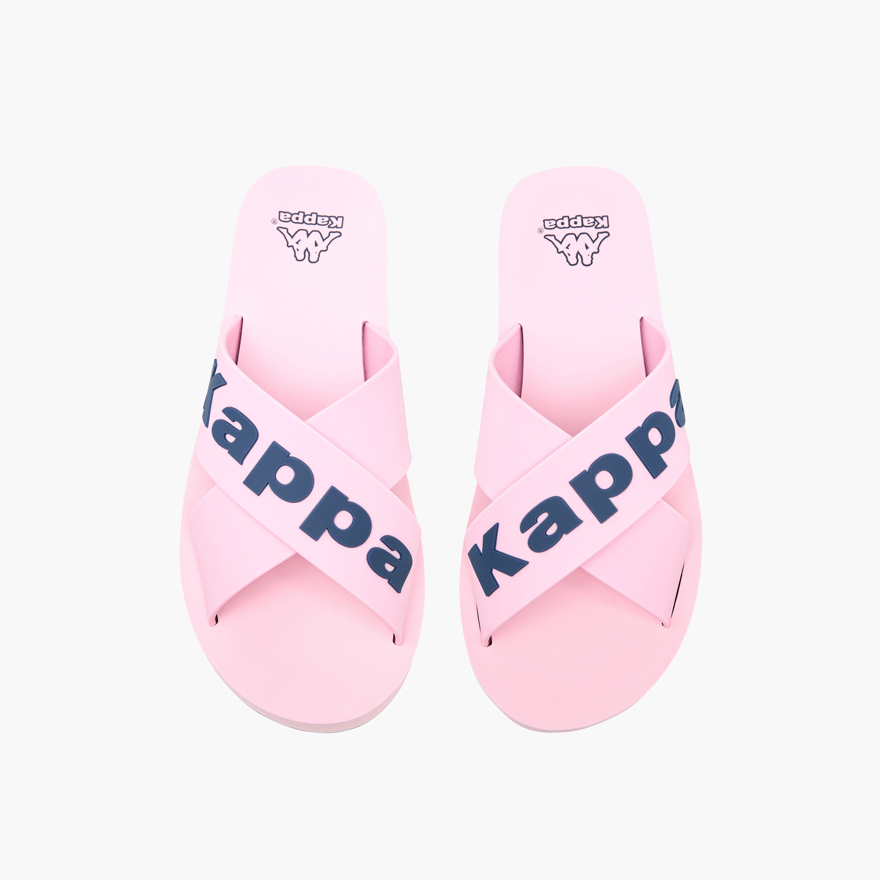 Kappa Women Logo Print Cross Strap Slides-women-shoes-flats-slides-image-1