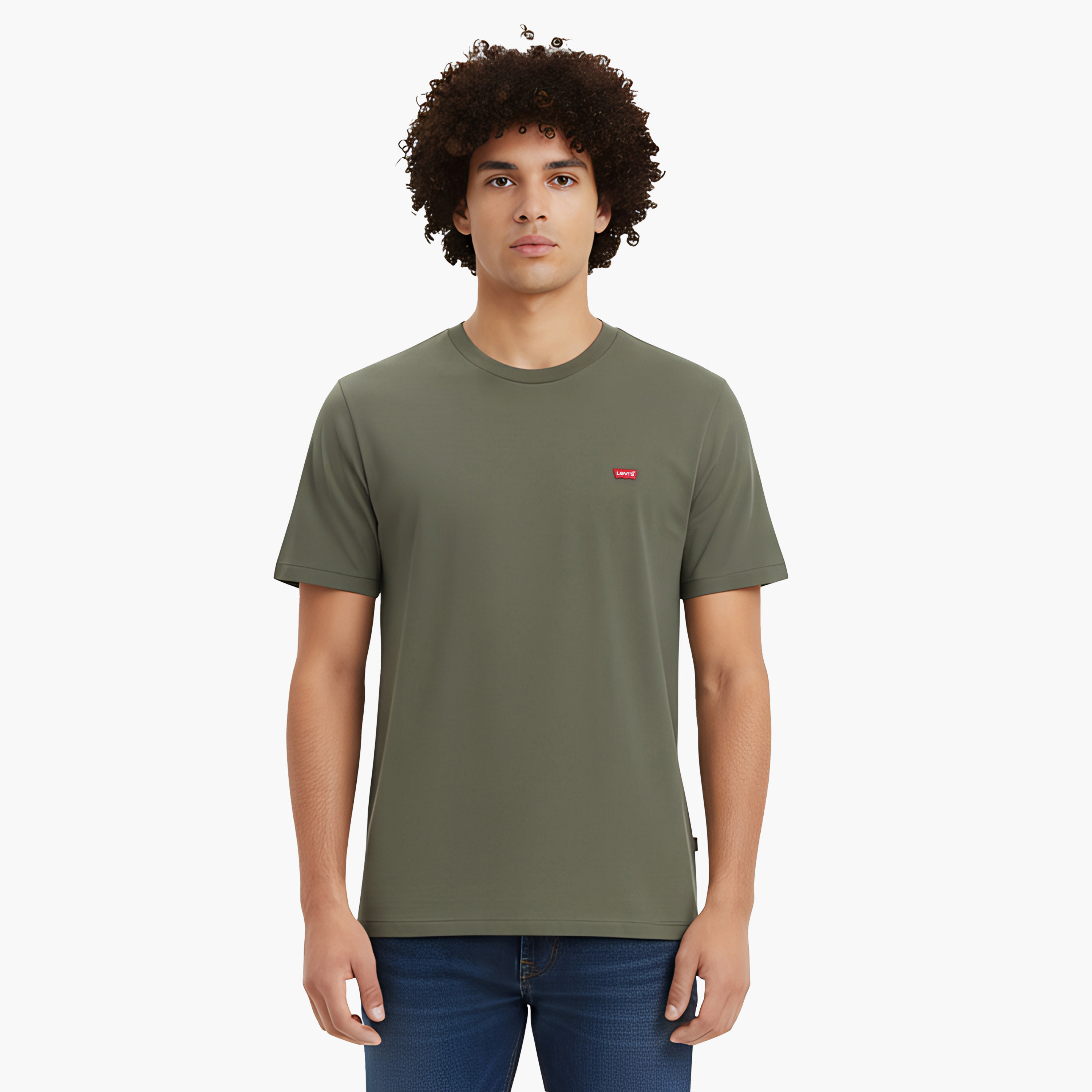 تي شيرت رجالي سادة بياقة دائرية وأكمام قصيرة من ليفايس-men-clothing-tshirtsandpolos-tshirts-image-1