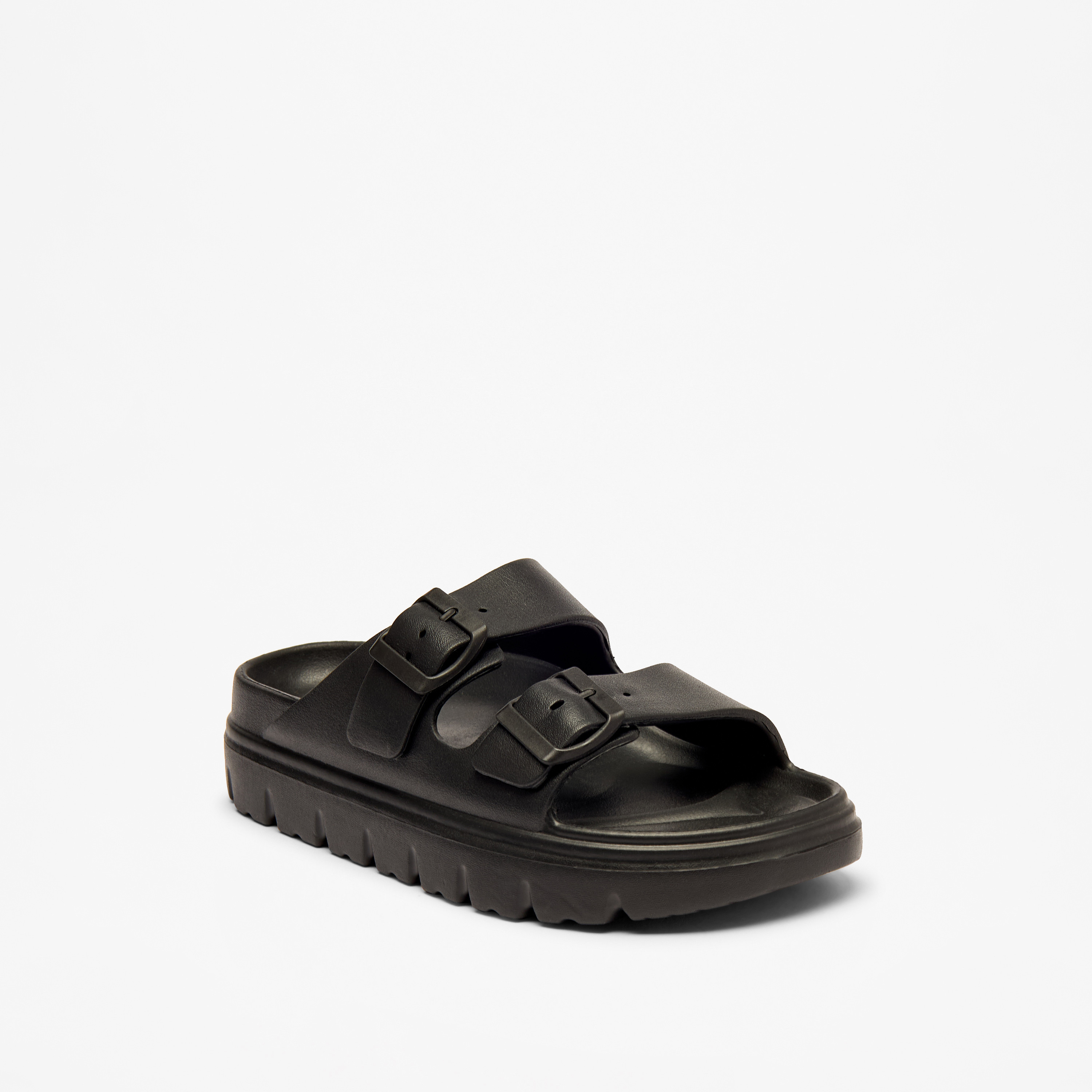 Celeste Women's Solid Slip-On Sandals with Buckle Accent-women-shoes-flats-sandals-image-2