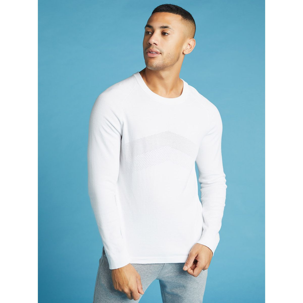 Skechers Rib Round Neck Sweater with Long Sleeves-men-clothing-sweatersandpullovers-image-1
