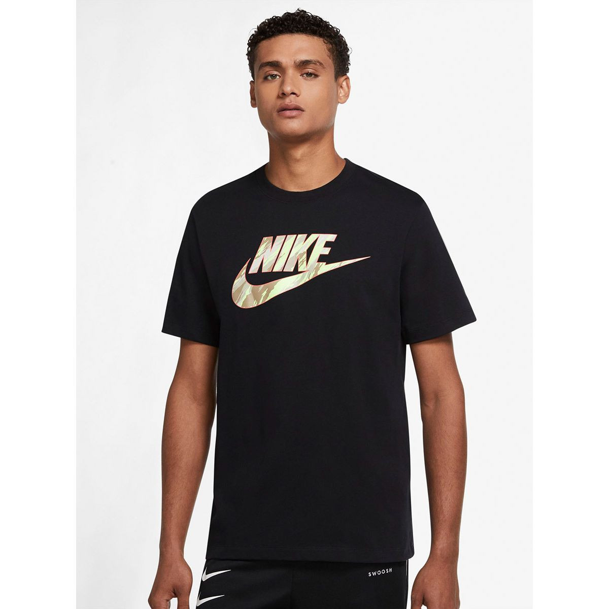 Nike camo hotsell swoosh t shirt