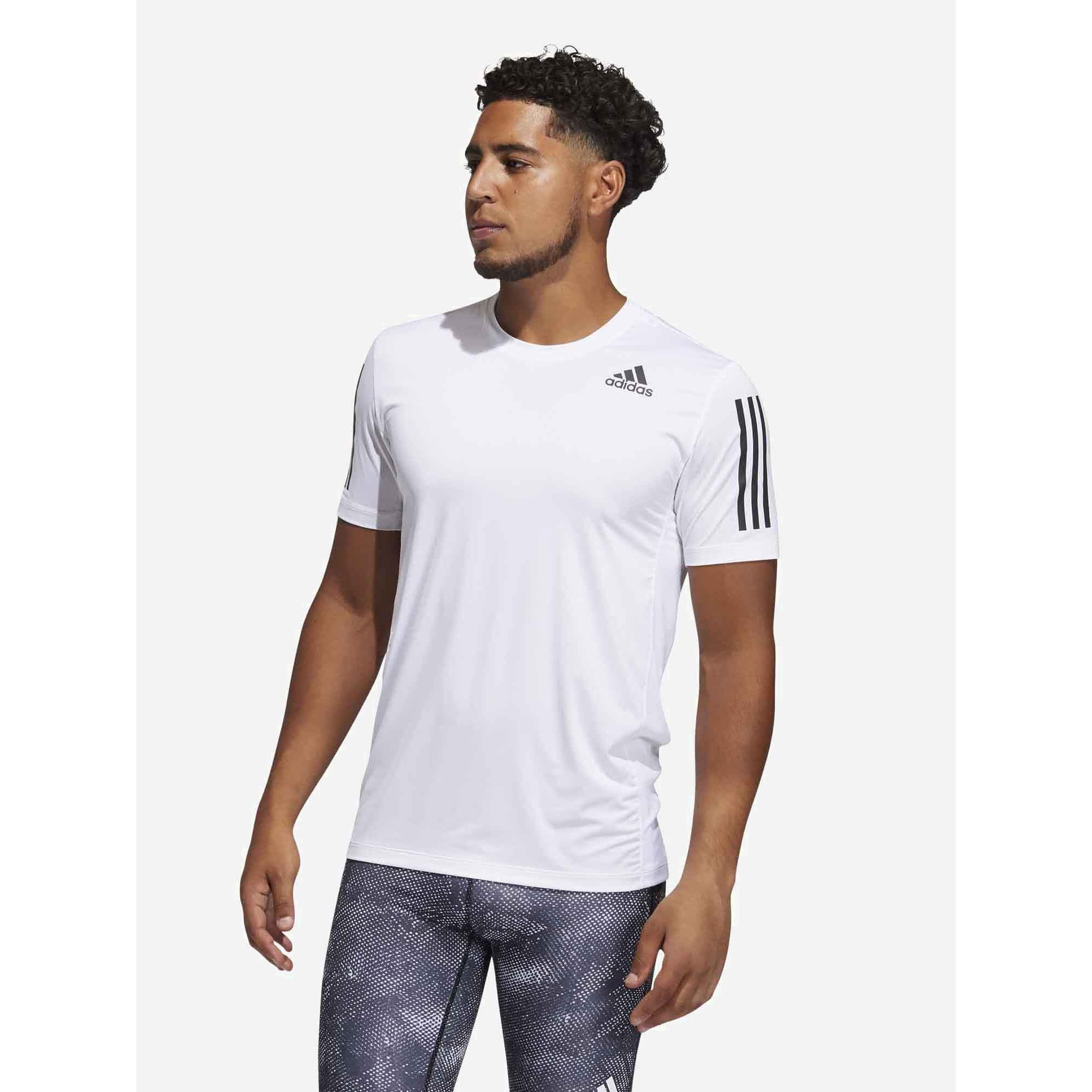 Adidas Tech Fit 3-Stripes Detail Short Sleeves Fitted T-shirt-men-clothing-sportswearandactivewear-tshirtsandpolos-image-1