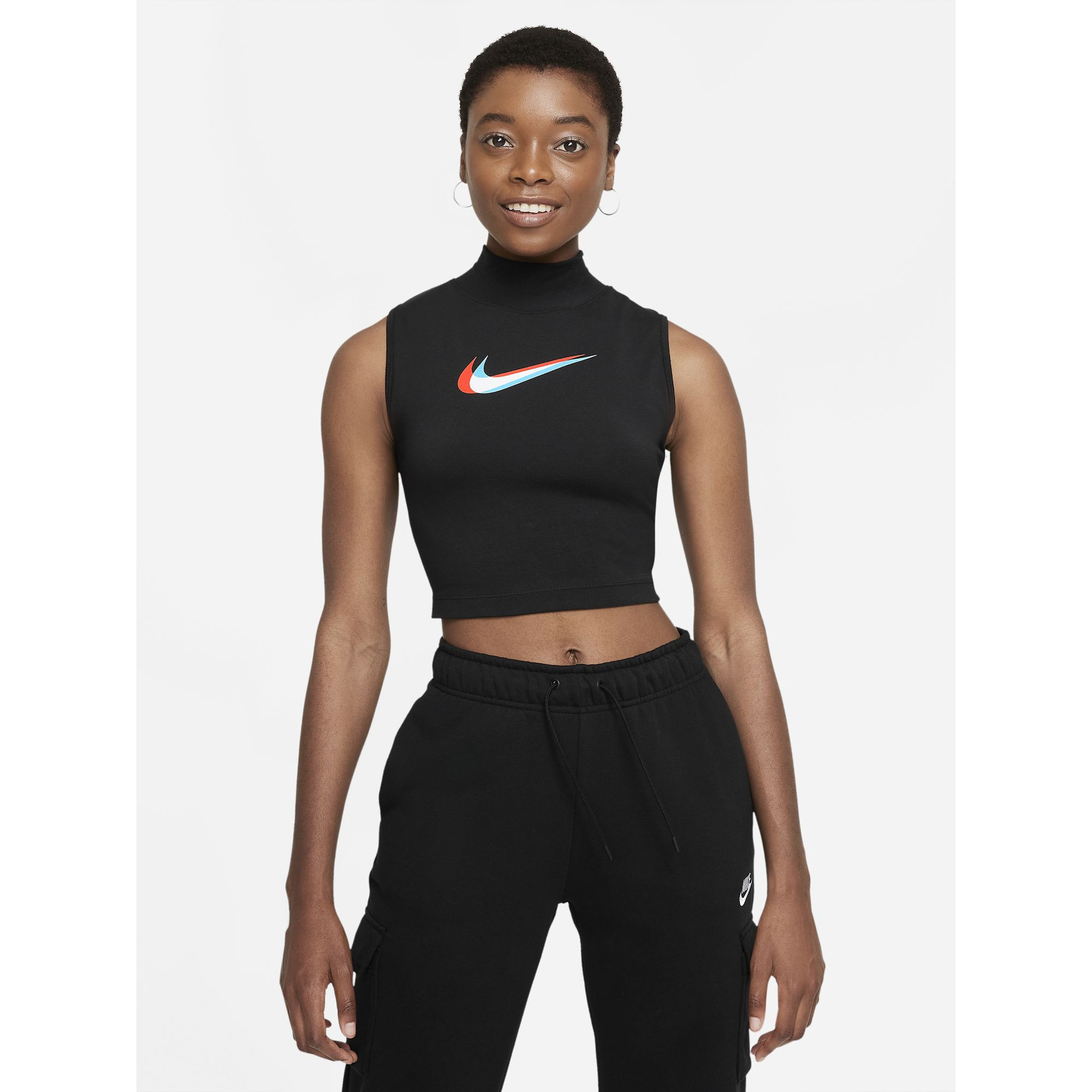 Shop Nike Sportswear Sleeveless Swoosh Print Knitted Crop Tank Online |  Centrepoint UAE