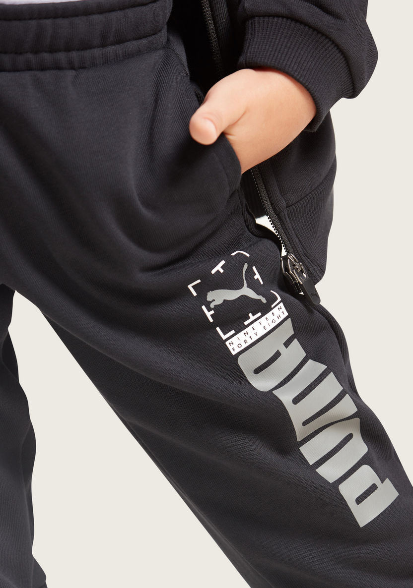 PUMA Printed Sweatpants with Elasticated Waistband and Pockets-Pants-image-2