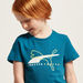 Puma Logo Graphic Print T-shirt with Short Sleeves-Tops-thumbnail-2
