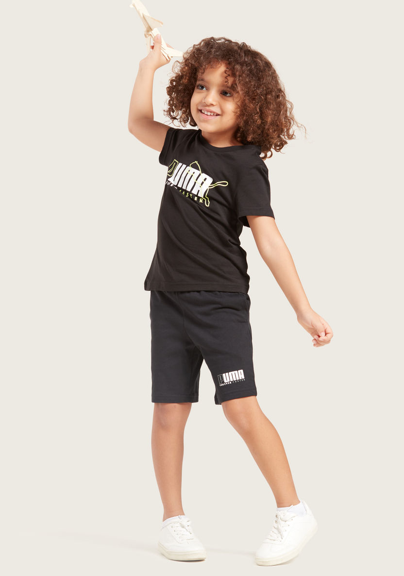 PUMA Print T-shirt with Round Neck and Short Sleeves-Shirts-image-0