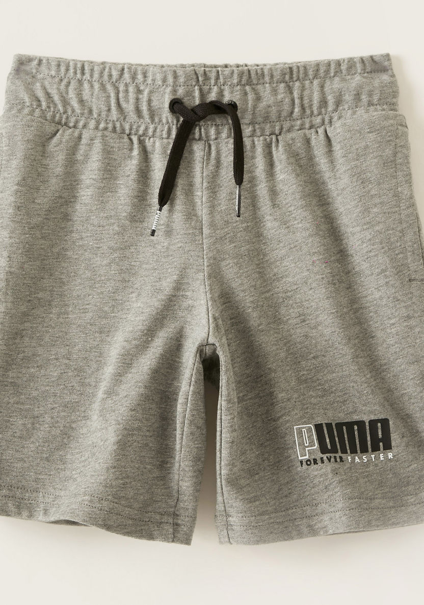 PUMA Solid Shorts with Elasticised Waistband and Drawstring-Shorts-image-0