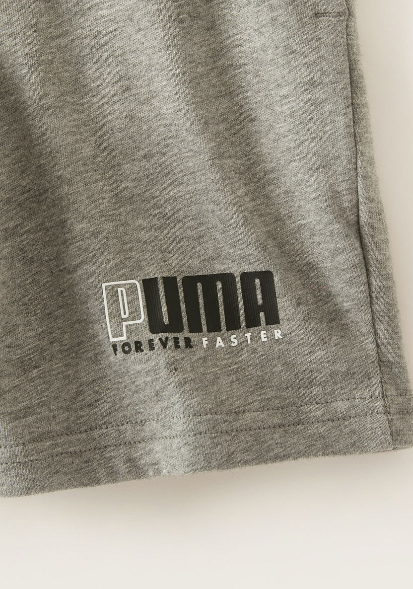 PUMA Solid Shorts with Elasticised Waistband and Drawstring-Shorts-image-2